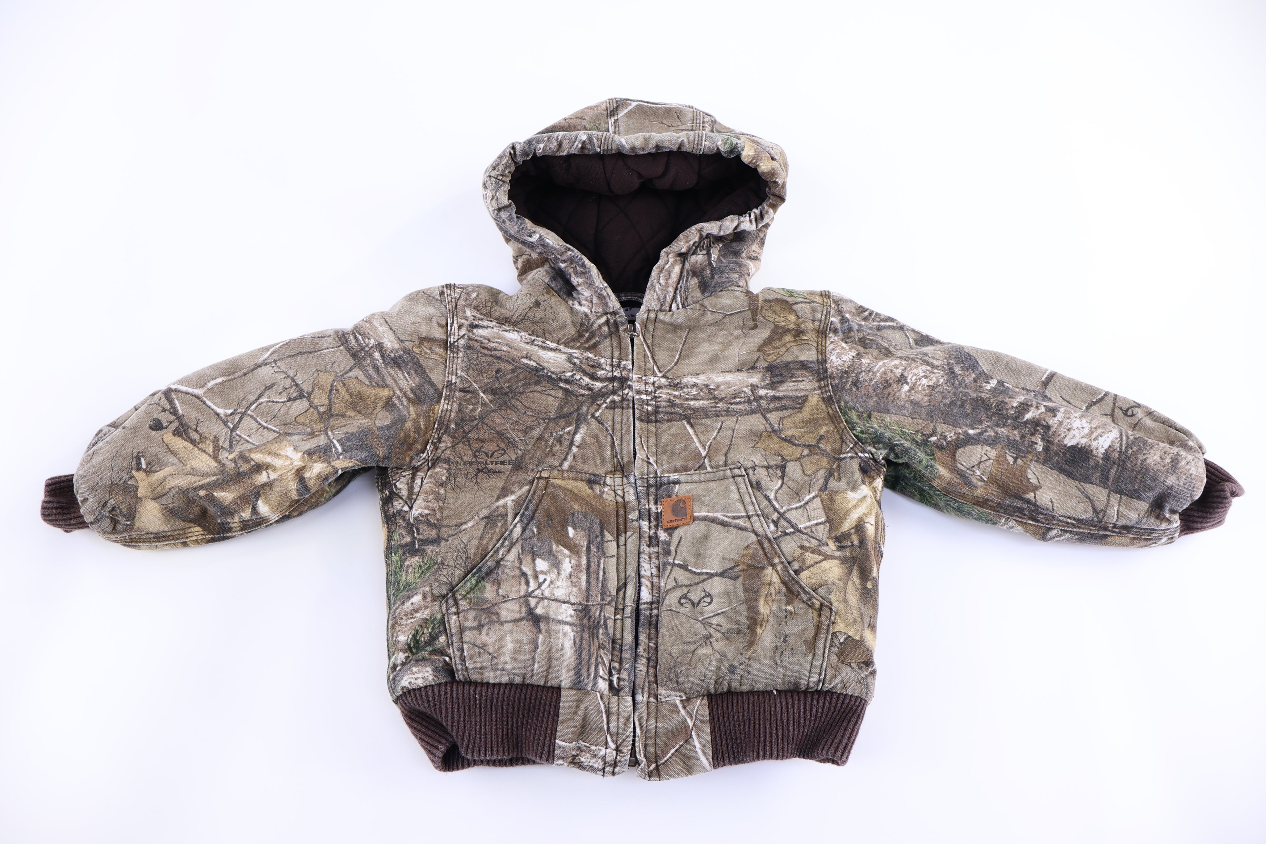 Youth Carhartt Logo Patch Camo Full Zip Jacket
