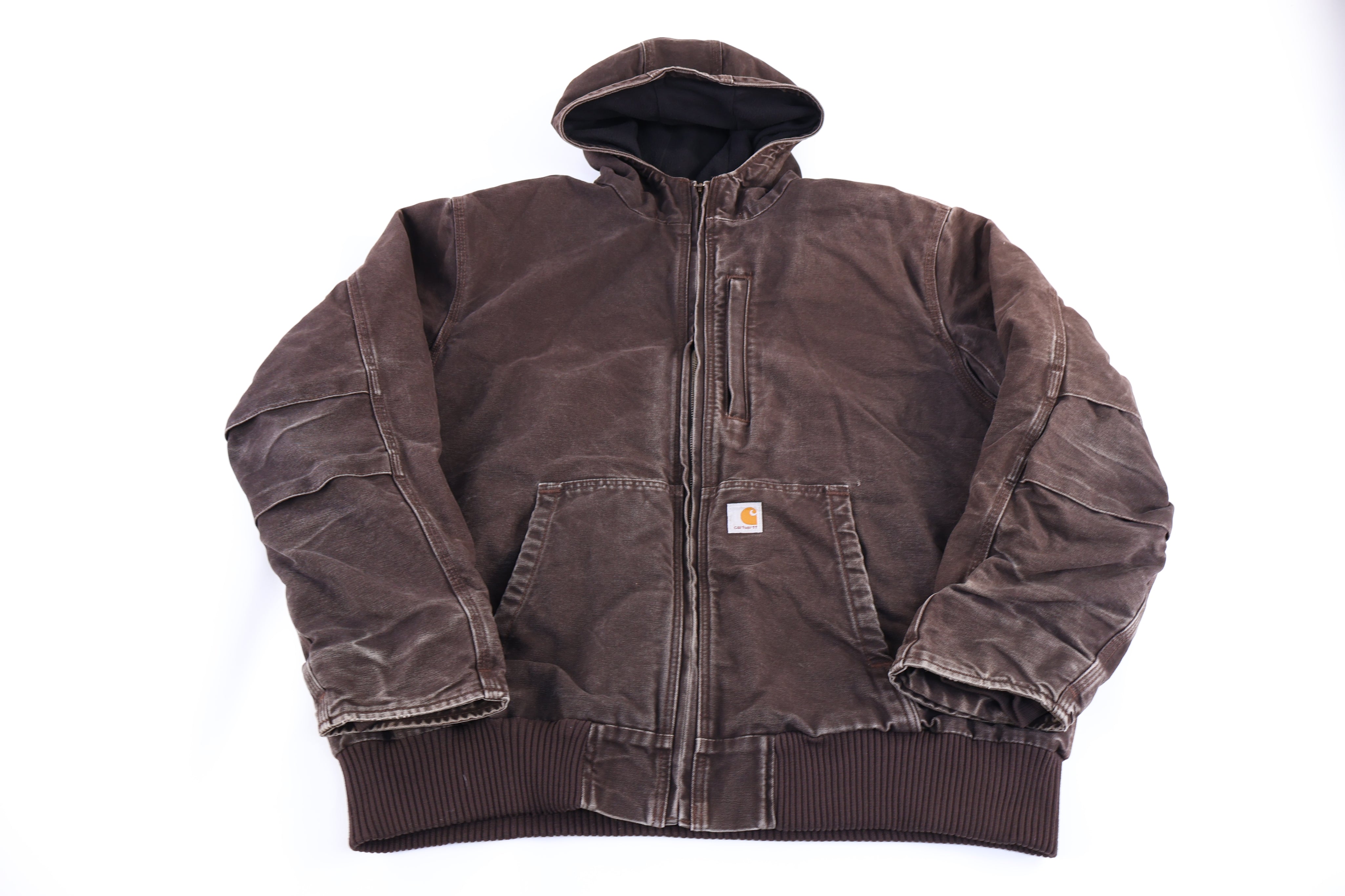Carhartt Logo Patch Brown Full Zip Jacket