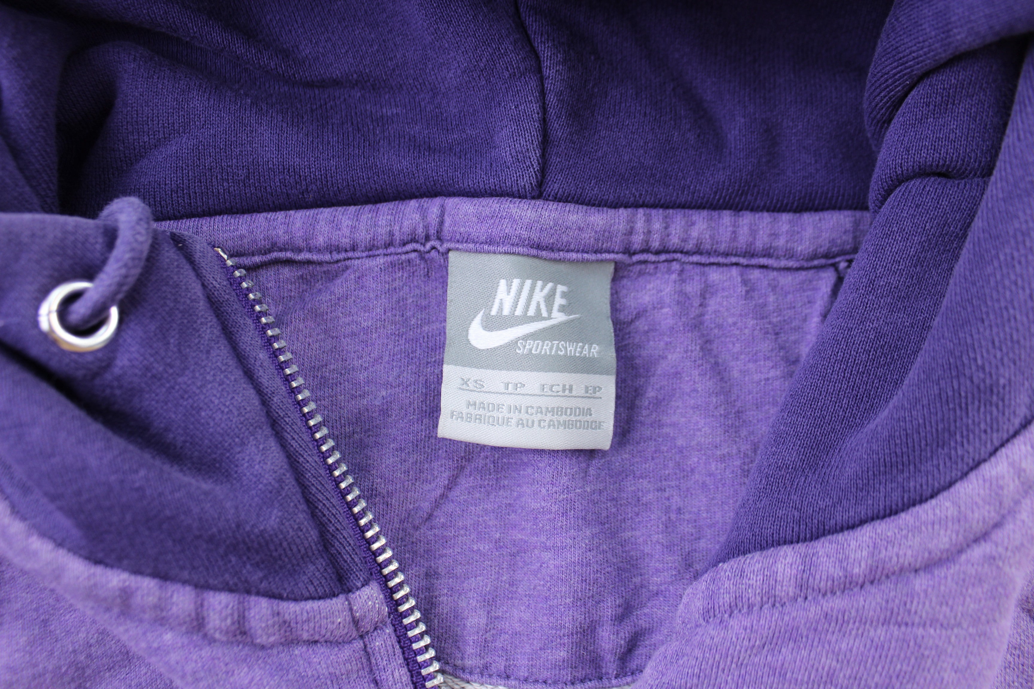 Women's Y2K Nike Embroidered Logo Purple Zip Up Jacket