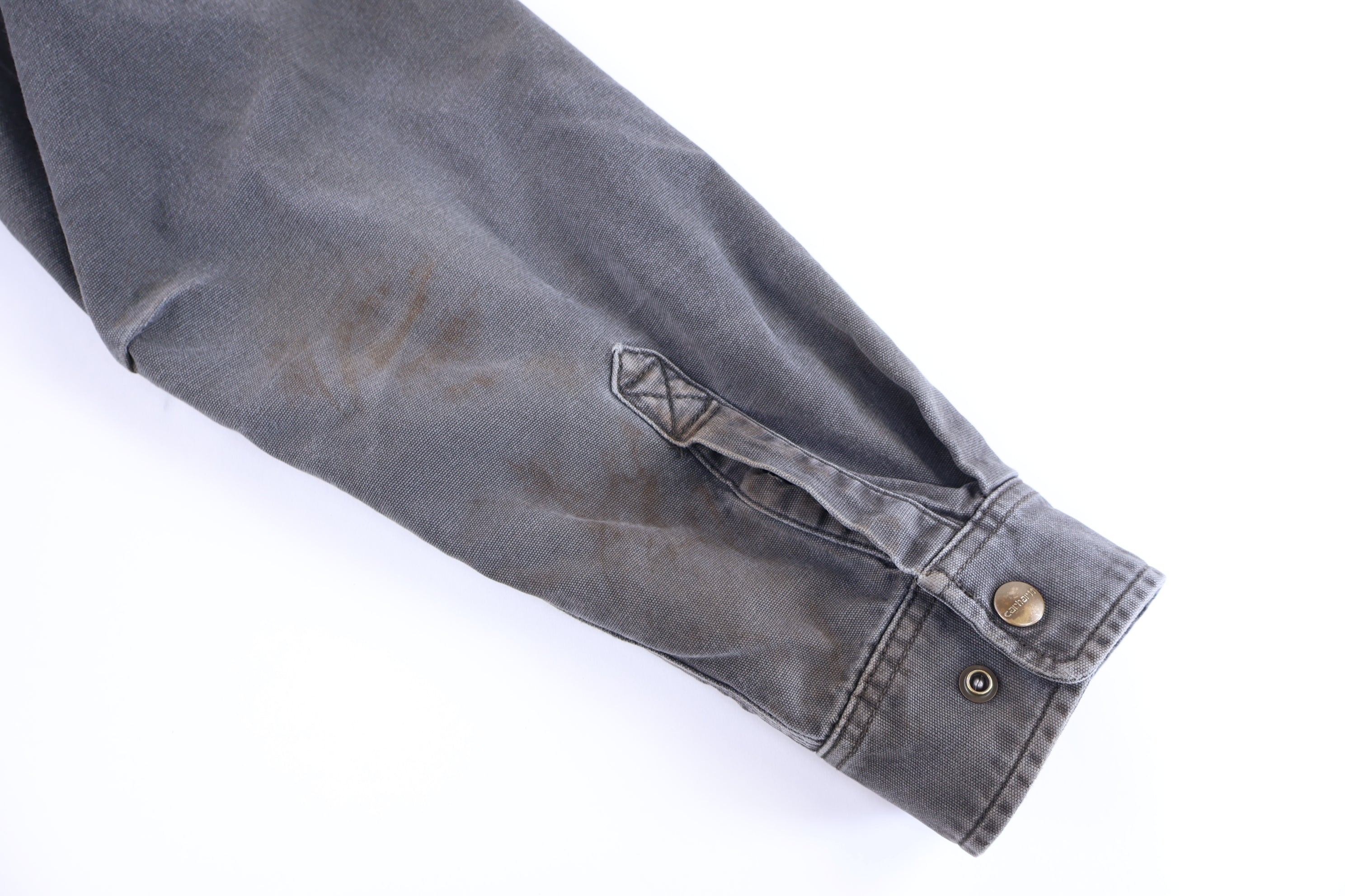 Carhartt Logo Patch Grey LS Button Down