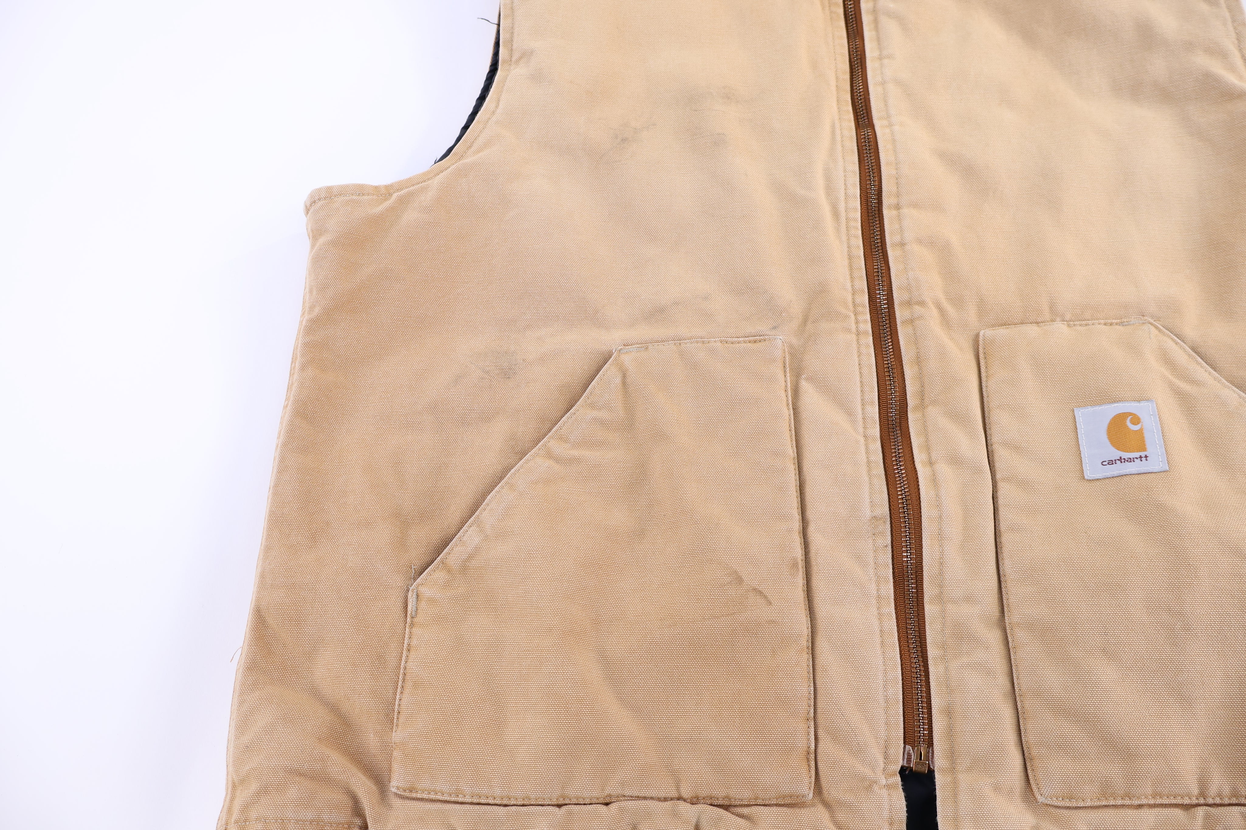 Carhartt Logo Patch Tan Full Zip Vest
