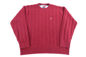Vintage Tommy Hilfiger Embroidered Logo Red Knit Sweater