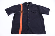 Harley Davidson Motorcycles Black & Orange Button Down