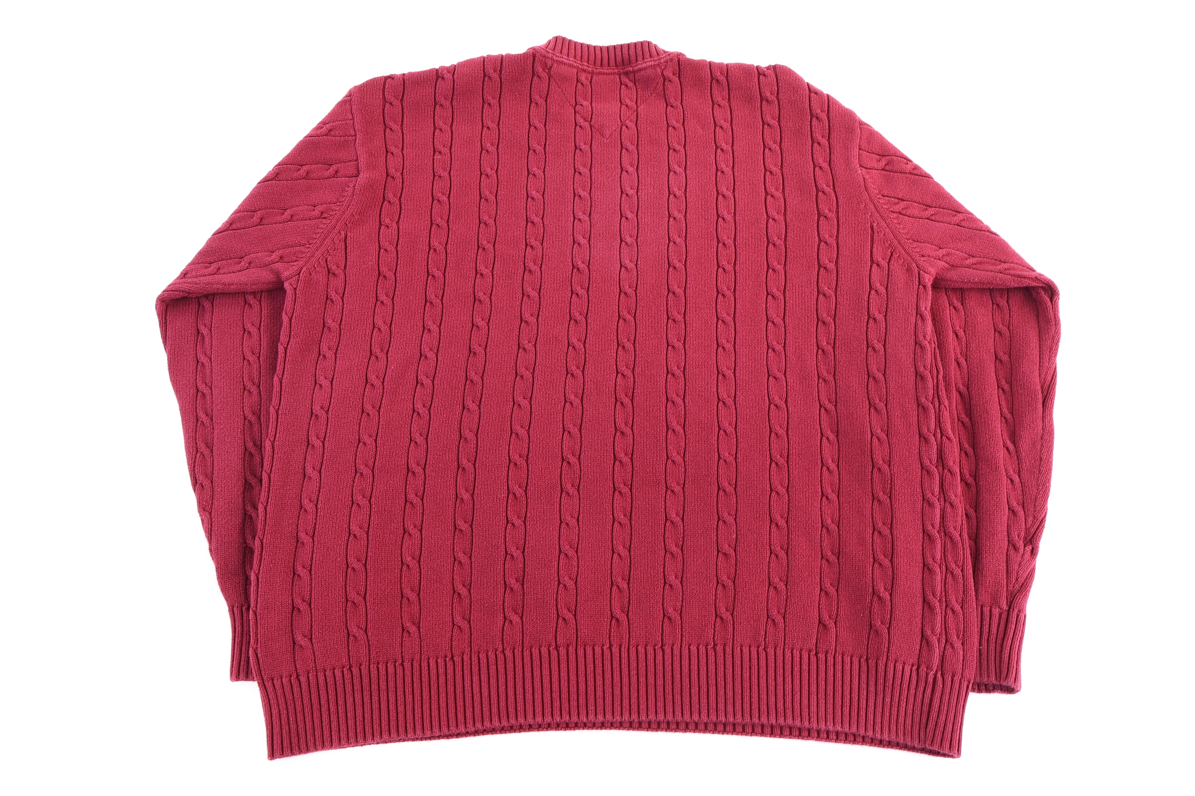 Vintage Tommy Hilfiger Embroidered Logo Red Knit Sweater