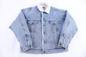 80's Levi's Sherpa Lined Light Wash Denim Jacket