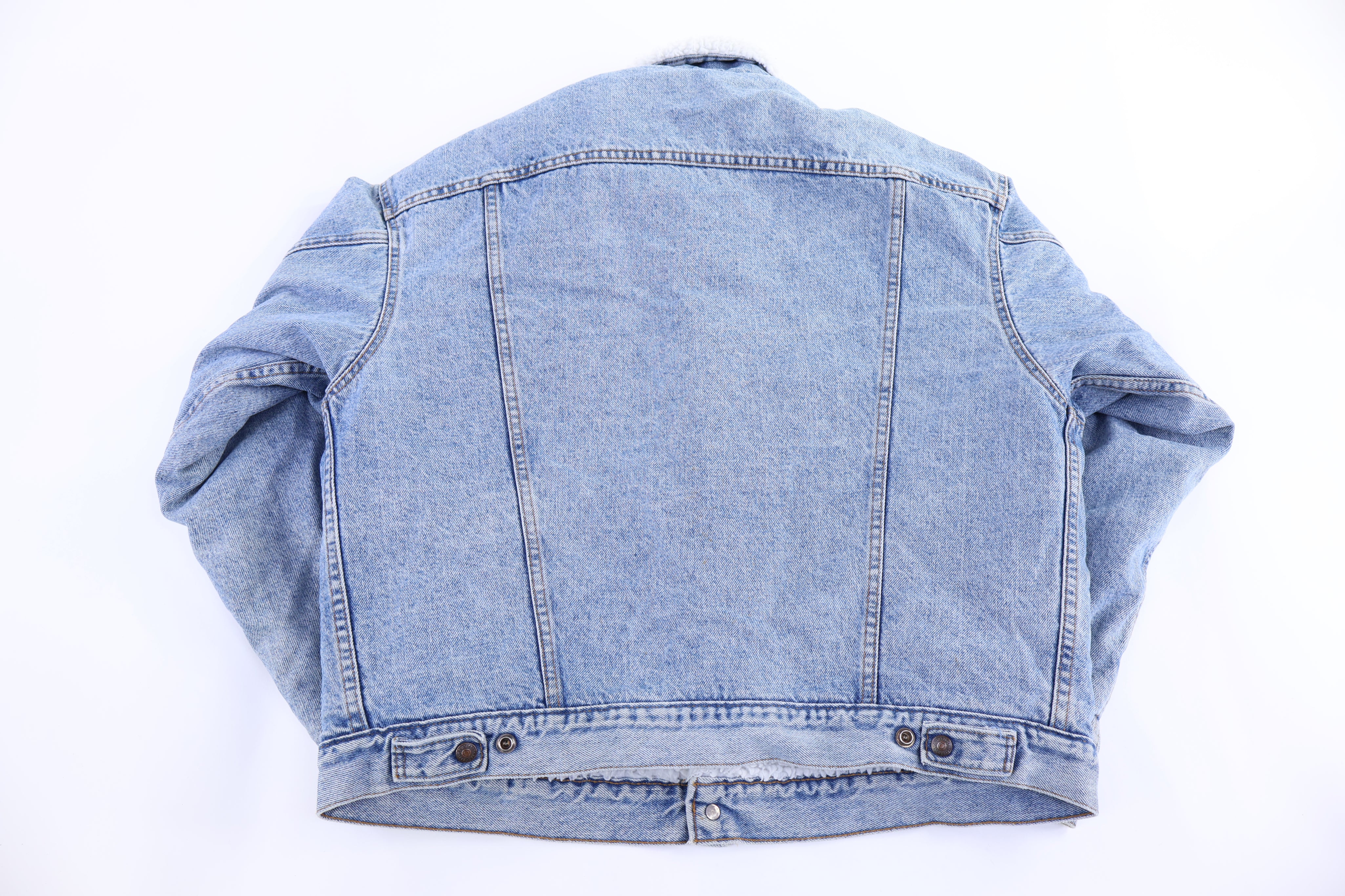 80's Levi's Sherpa Lined Light Wash Denim Jacket