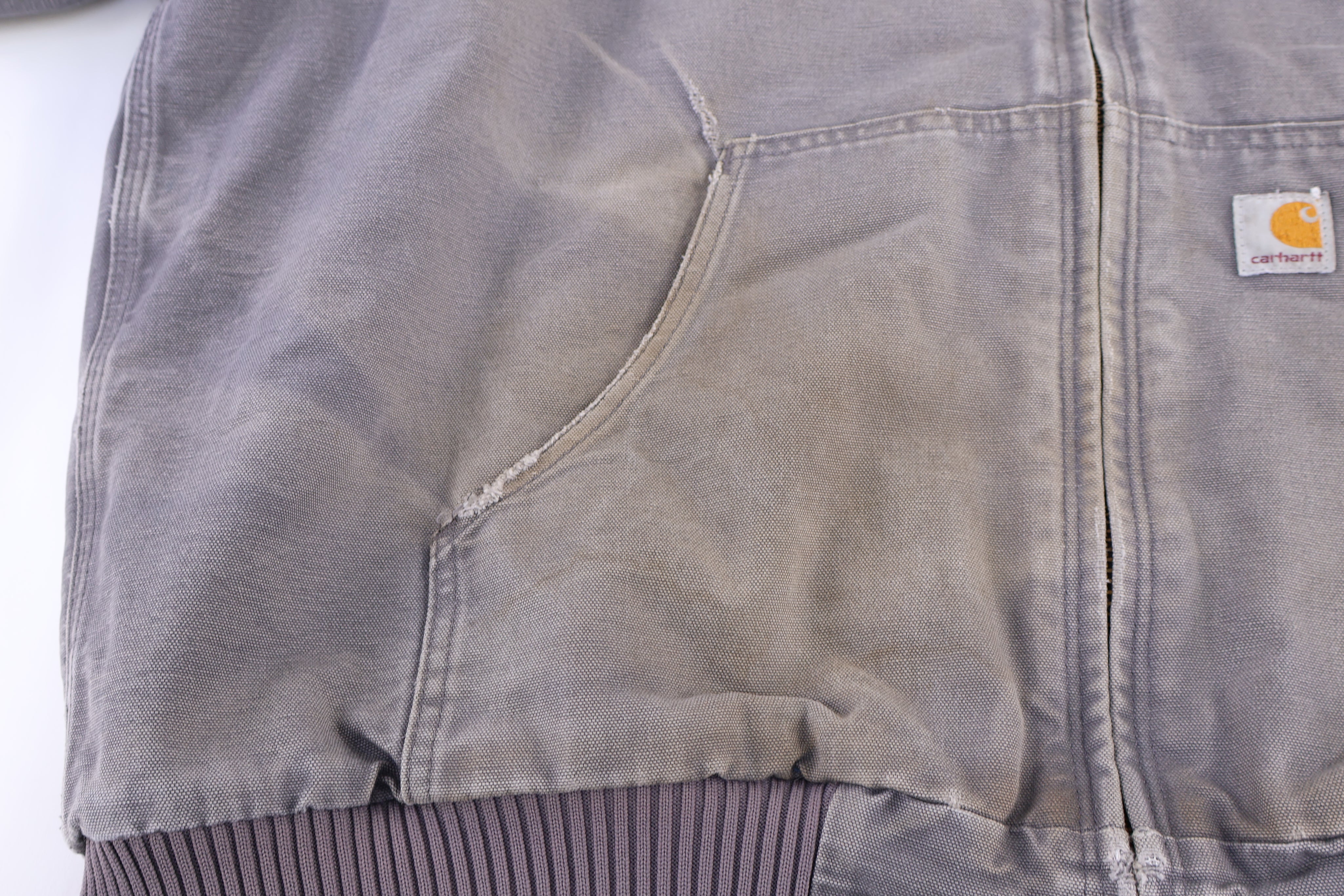 Carhartt Logo Patch Grey Full Zip Jacket