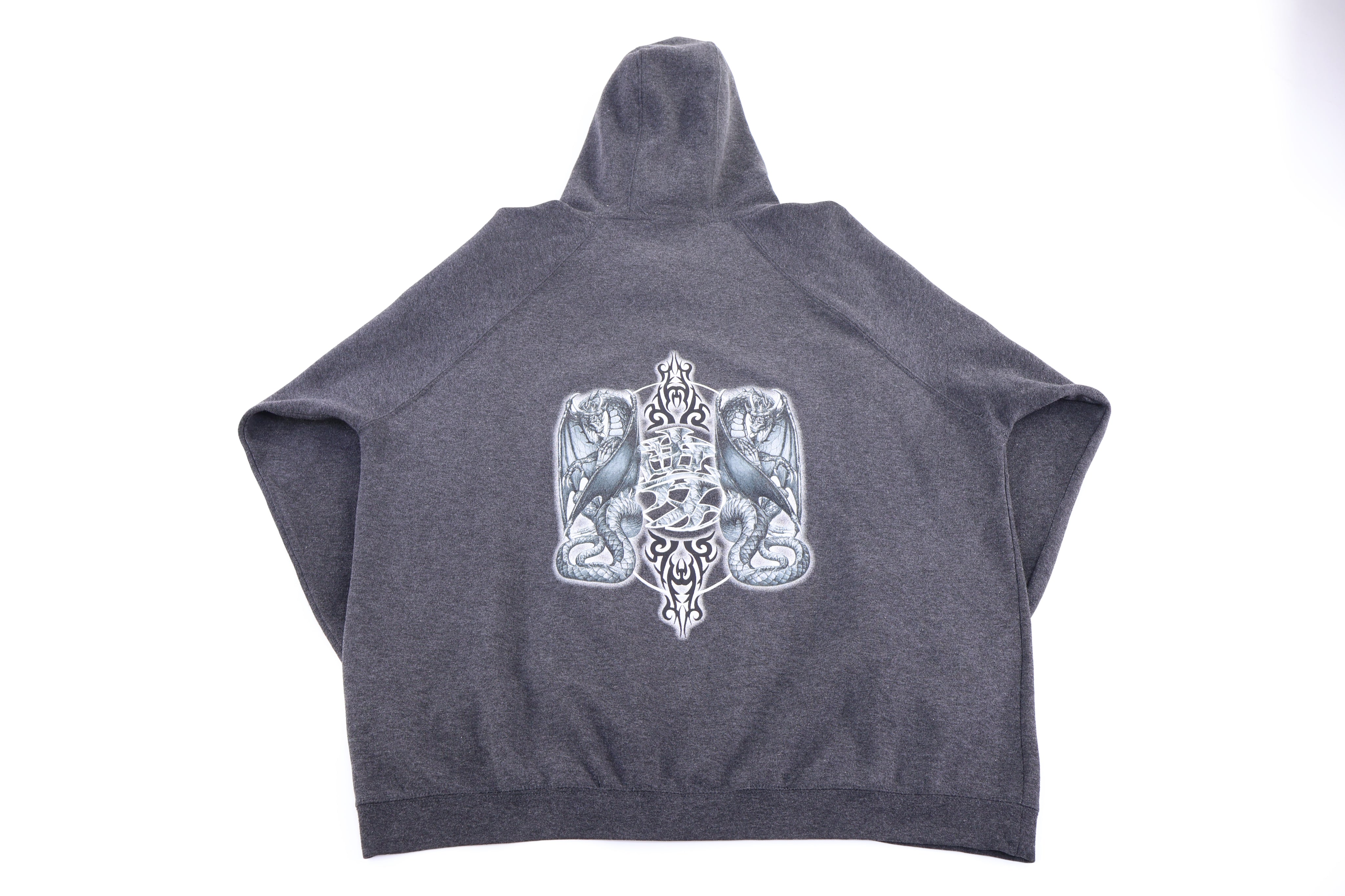 Vintage Top Heavy Dragon Graphic Pullover Hoodie