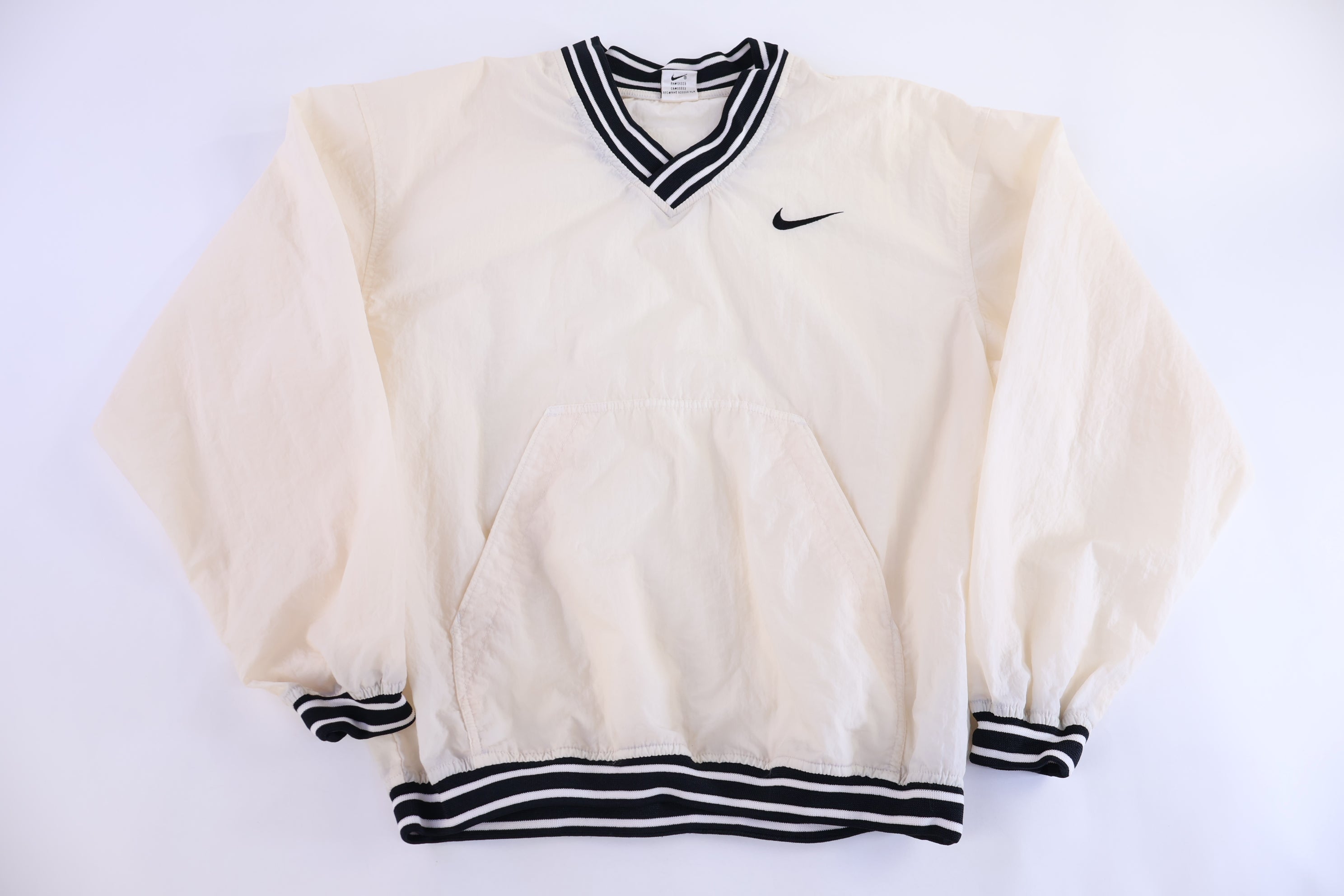 90's Nike Embroidered Logo Black & White Pullover Windbreaker
