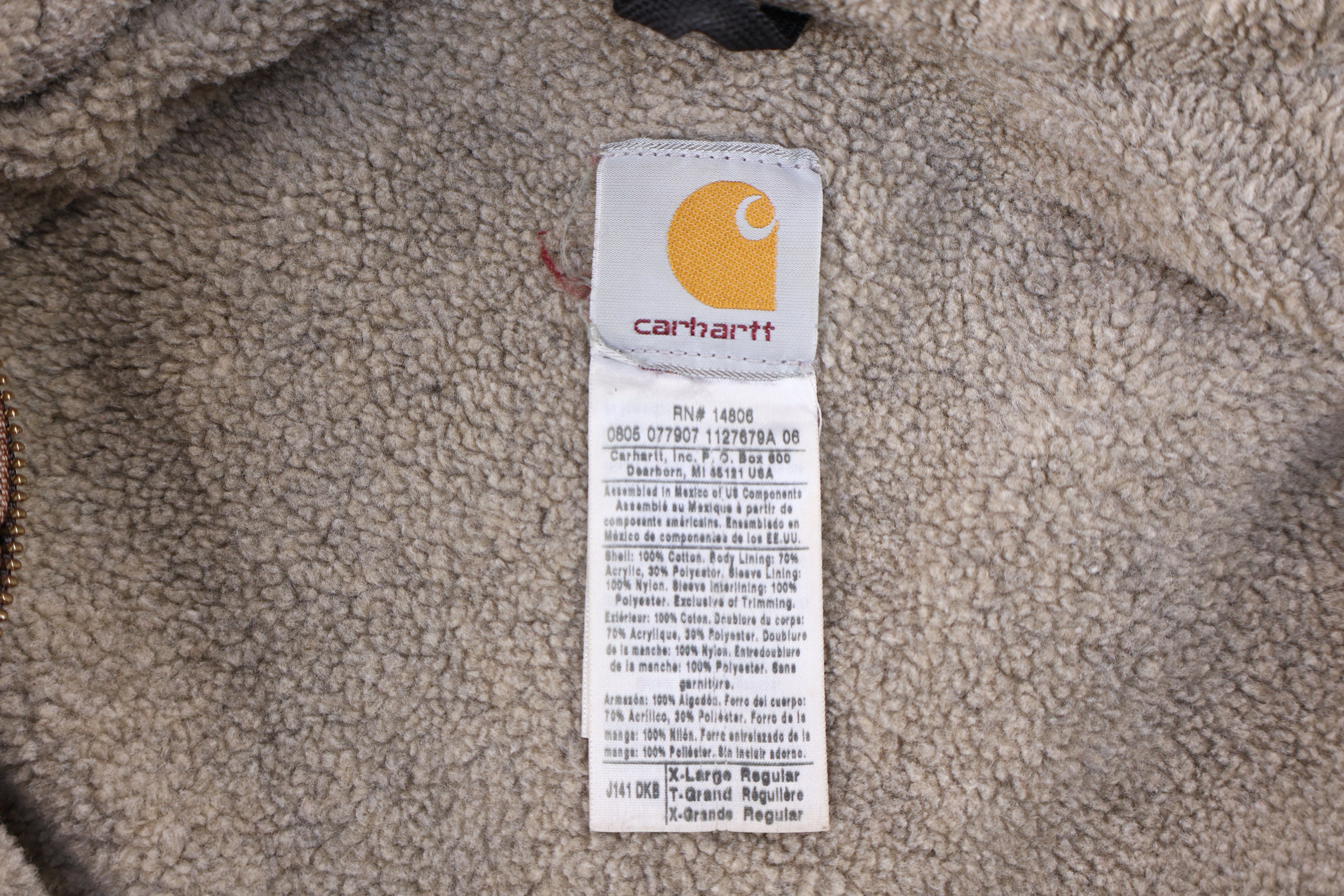 Carhartt Logo Patch Brown Sherpa Lined Jacket