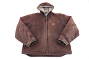 Carhartt Logo Patch Brown Sherpa Lined Jacket