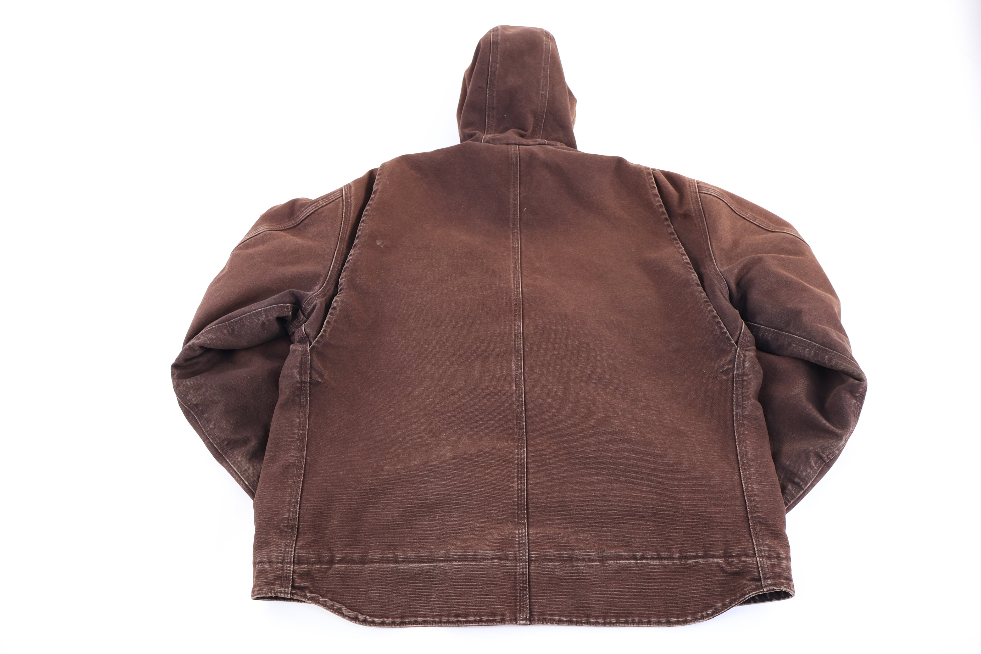 Carhartt Logo Patch Brown Sherpa Lined Jacket