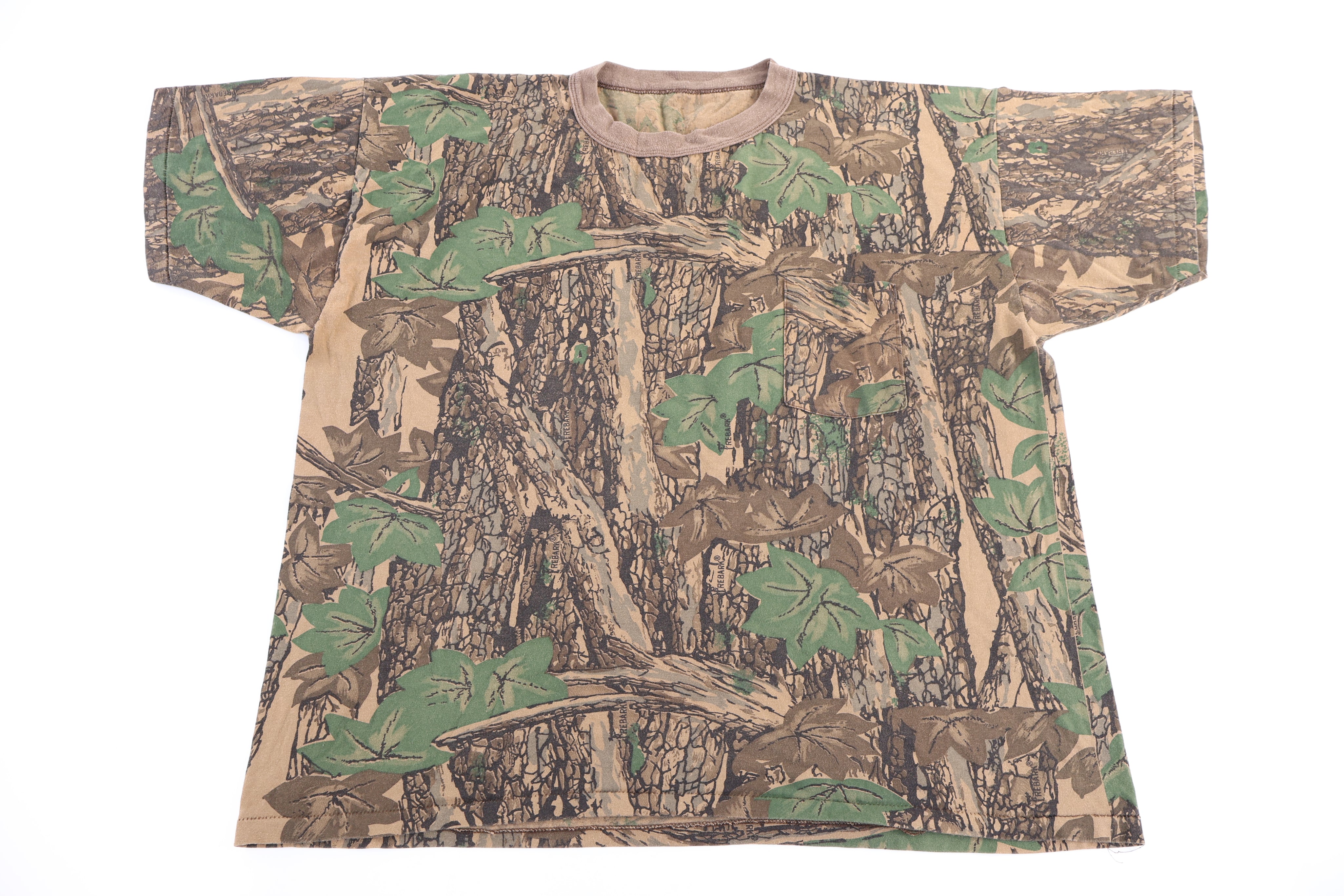 90's Tree Bark Camo Pocket T-shirt