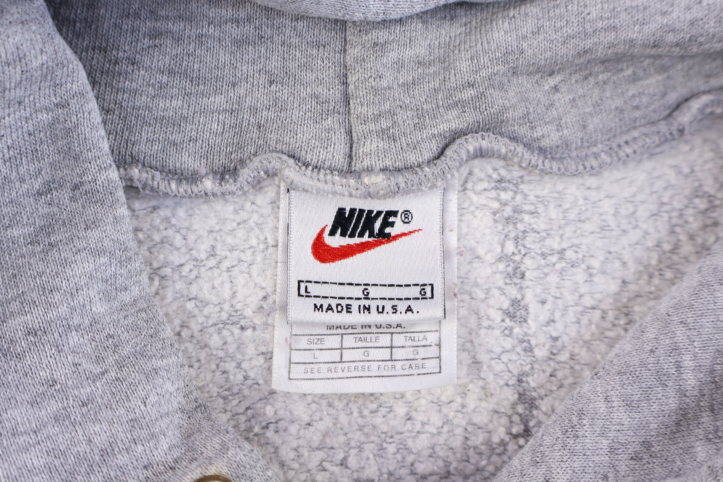 90's Nike Embroidered Logo Grey Pullover Hoodie