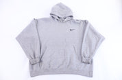 90's Nike Embroidered Logo Grey Pullover Hoodie