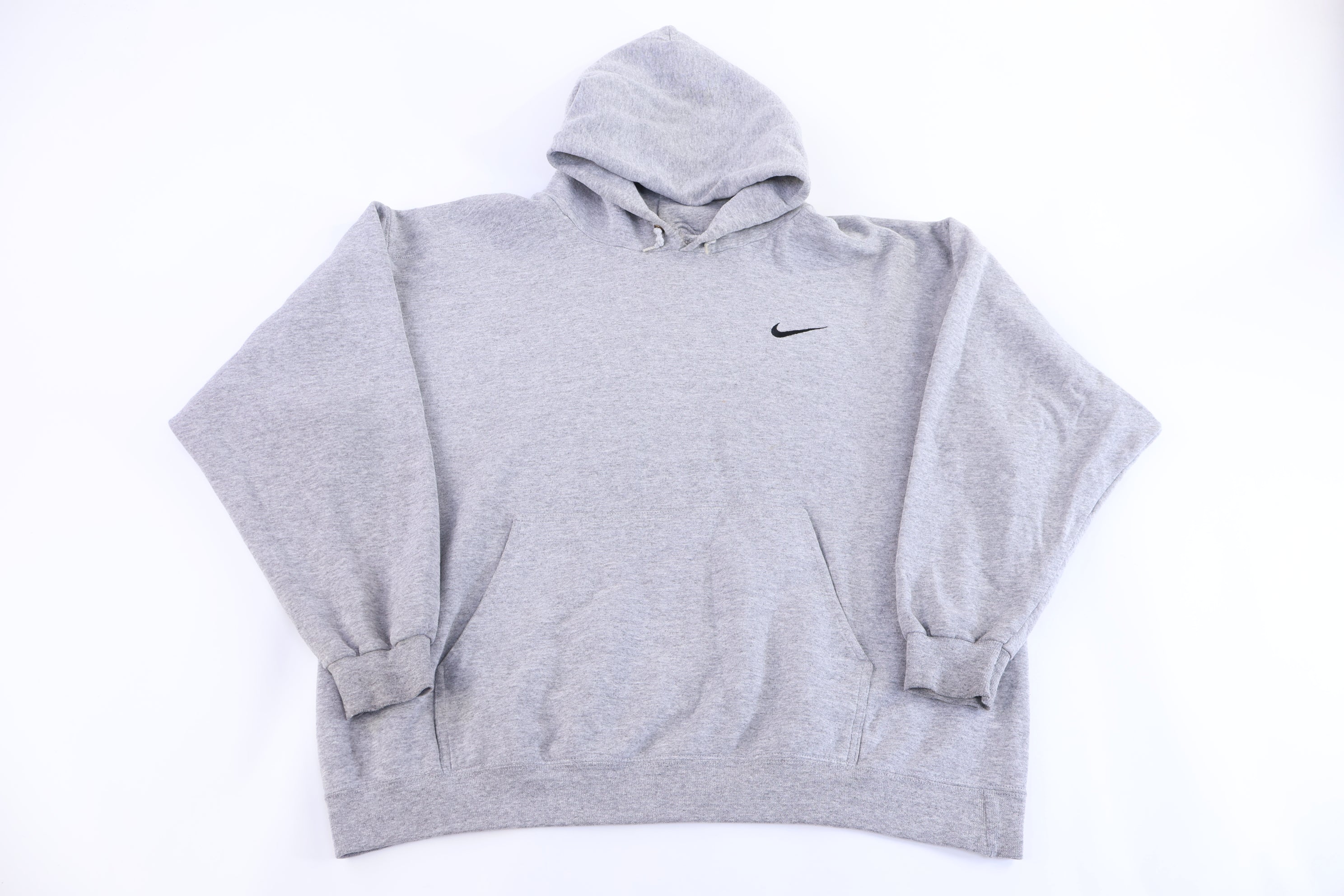 90's Nike Embroidered Logo Grey Pullover Hoodie