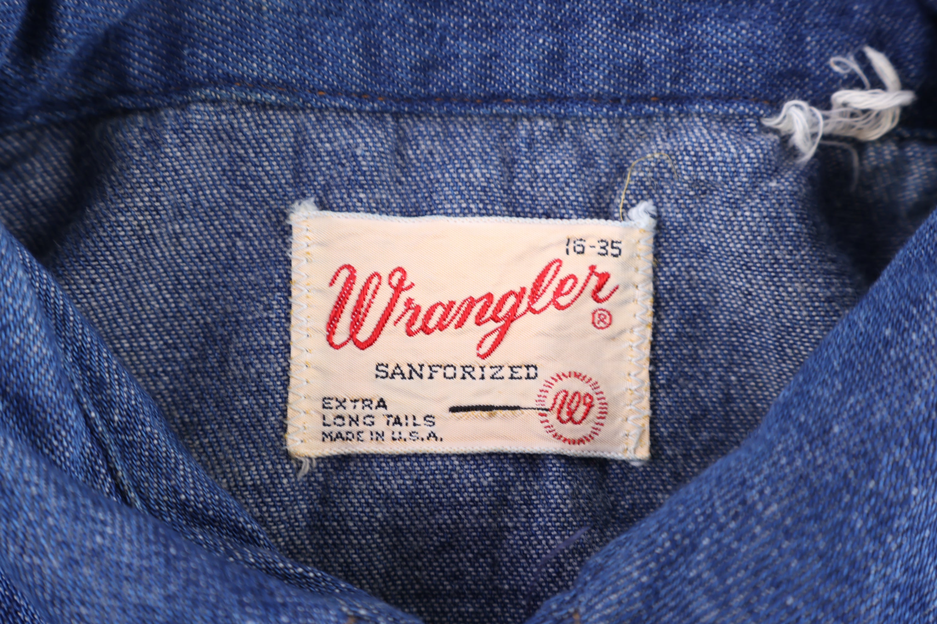 70's Wrangler Dark Wash Denim LS Button Down