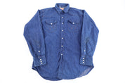 70's Wrangler Dark Wash Denim LS Button Down