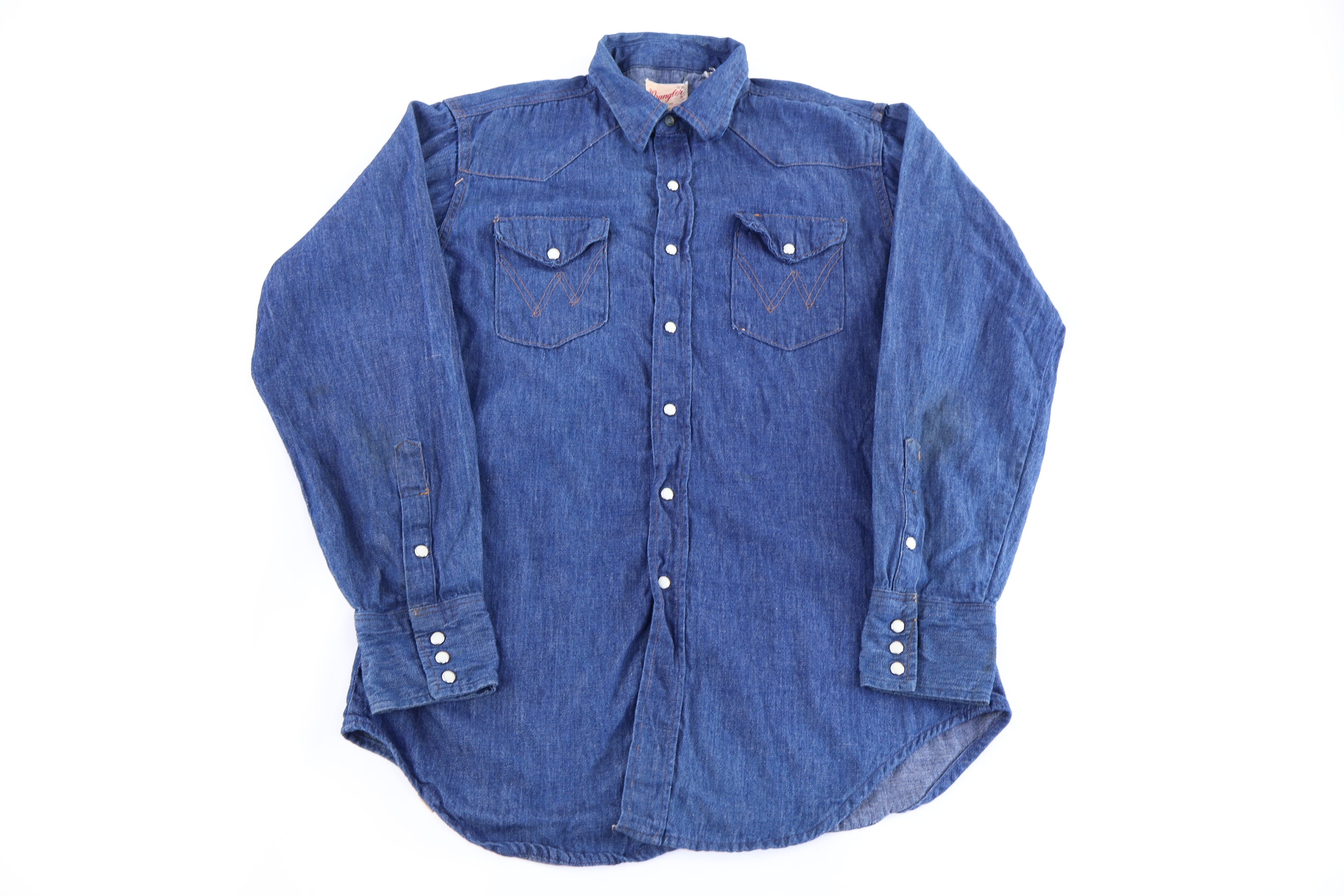 70's Wrangler Dark Wash Denim LS Button Down