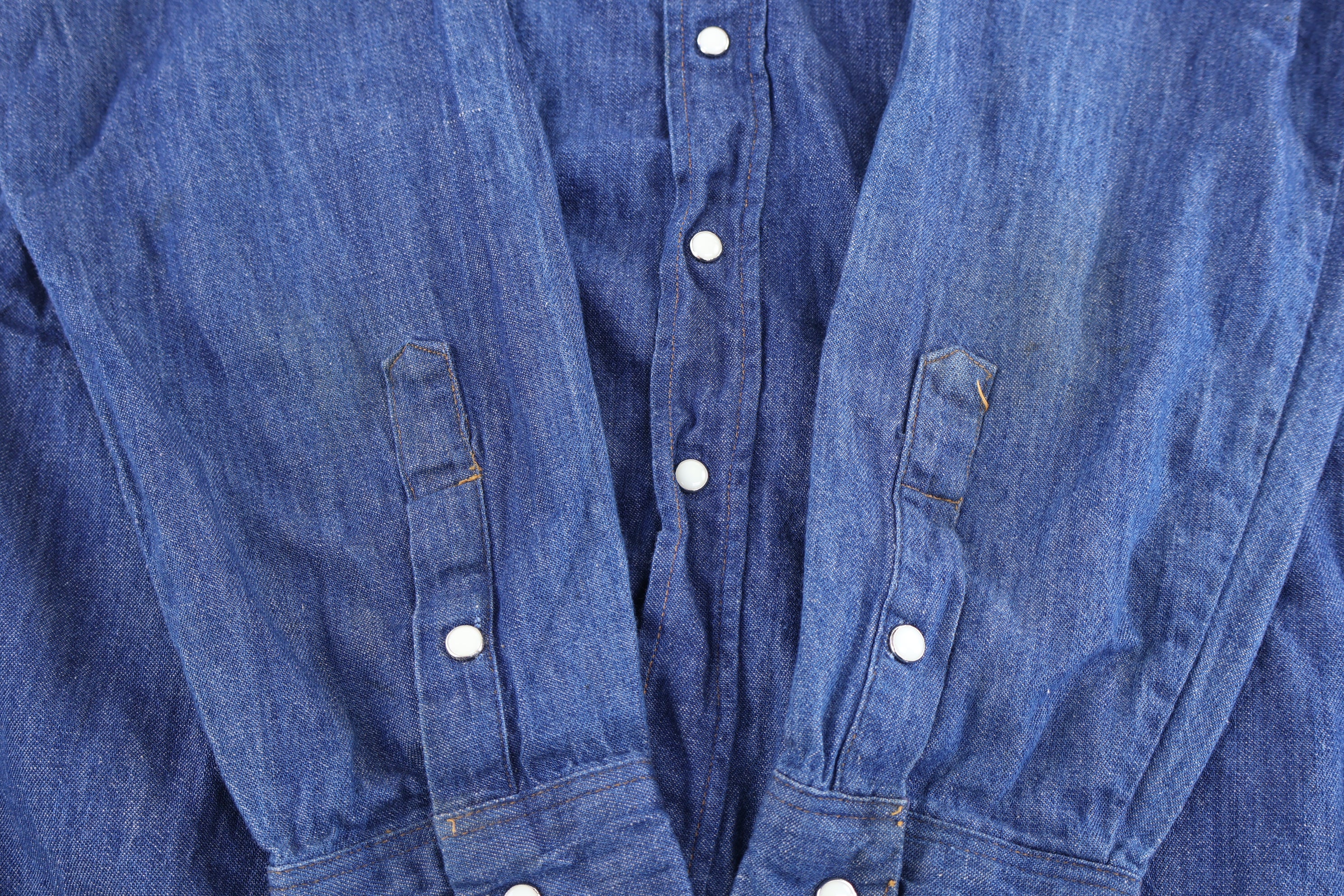 70's Wrangler Dark Wash Denim LS Button Down