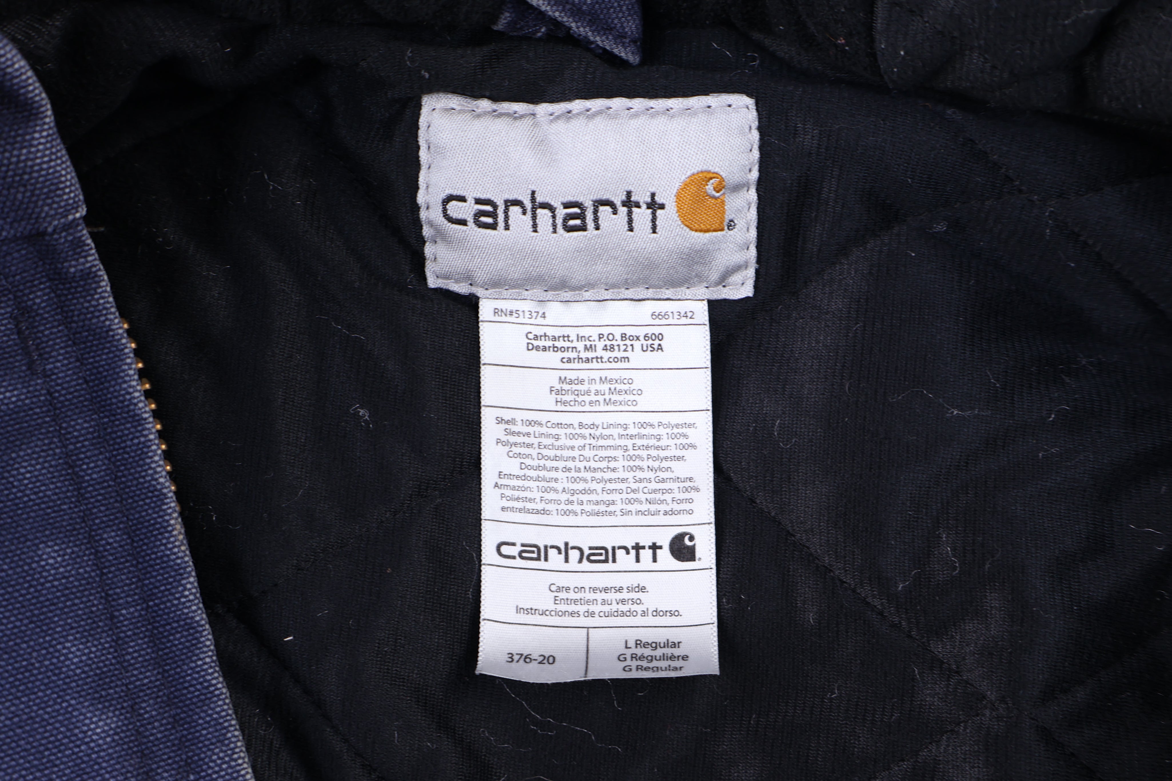 Carhartt Logo Patch Blue Full Zip Jacket