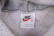 90's Nike Embroidered Center Swoosh Grey Pullover Hoodie
