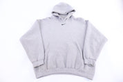 90's Nike Embroidered Center Swoosh Grey Pullover Hoodie