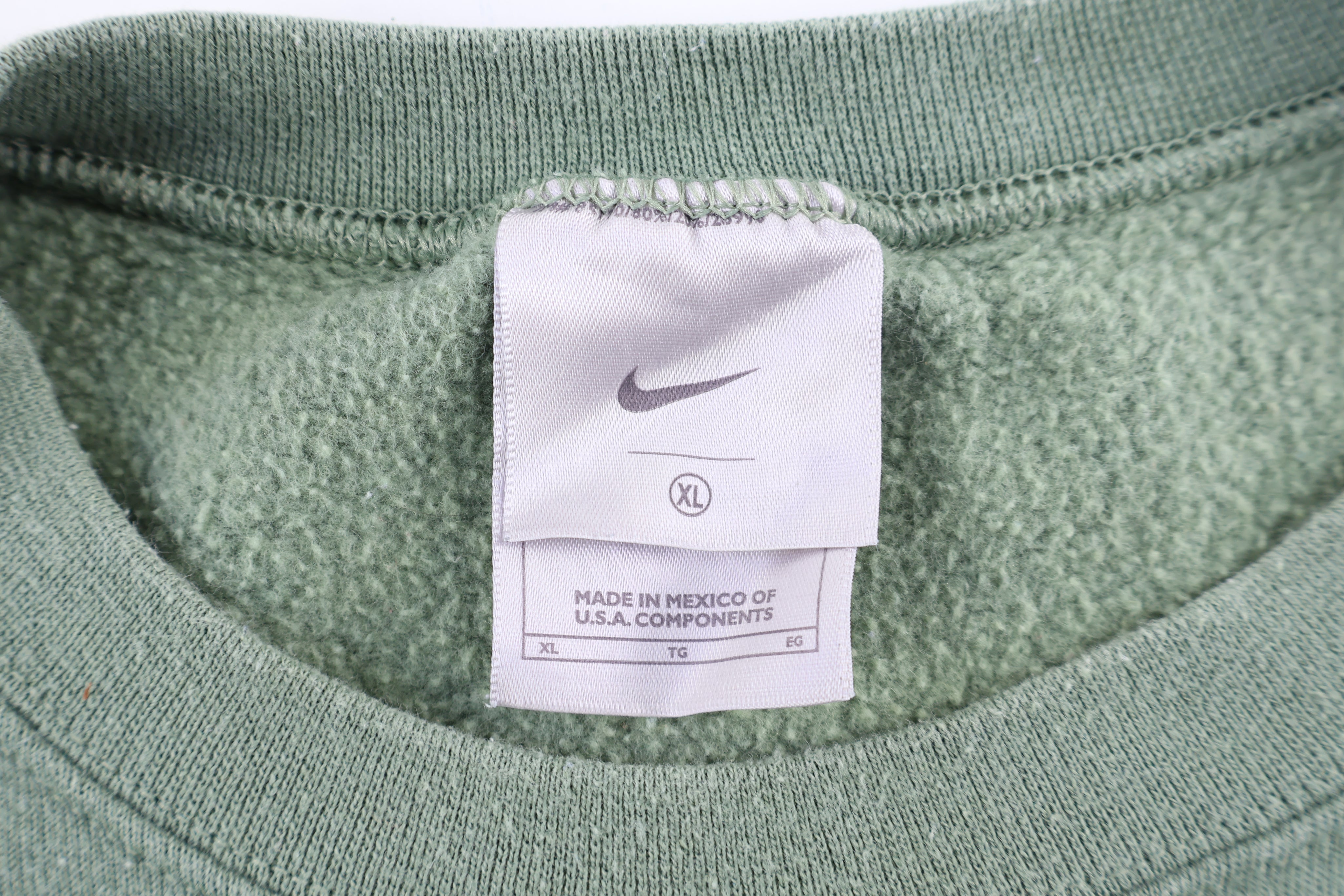 Vintage Nike Embroidered Logo Green Sweatshirt