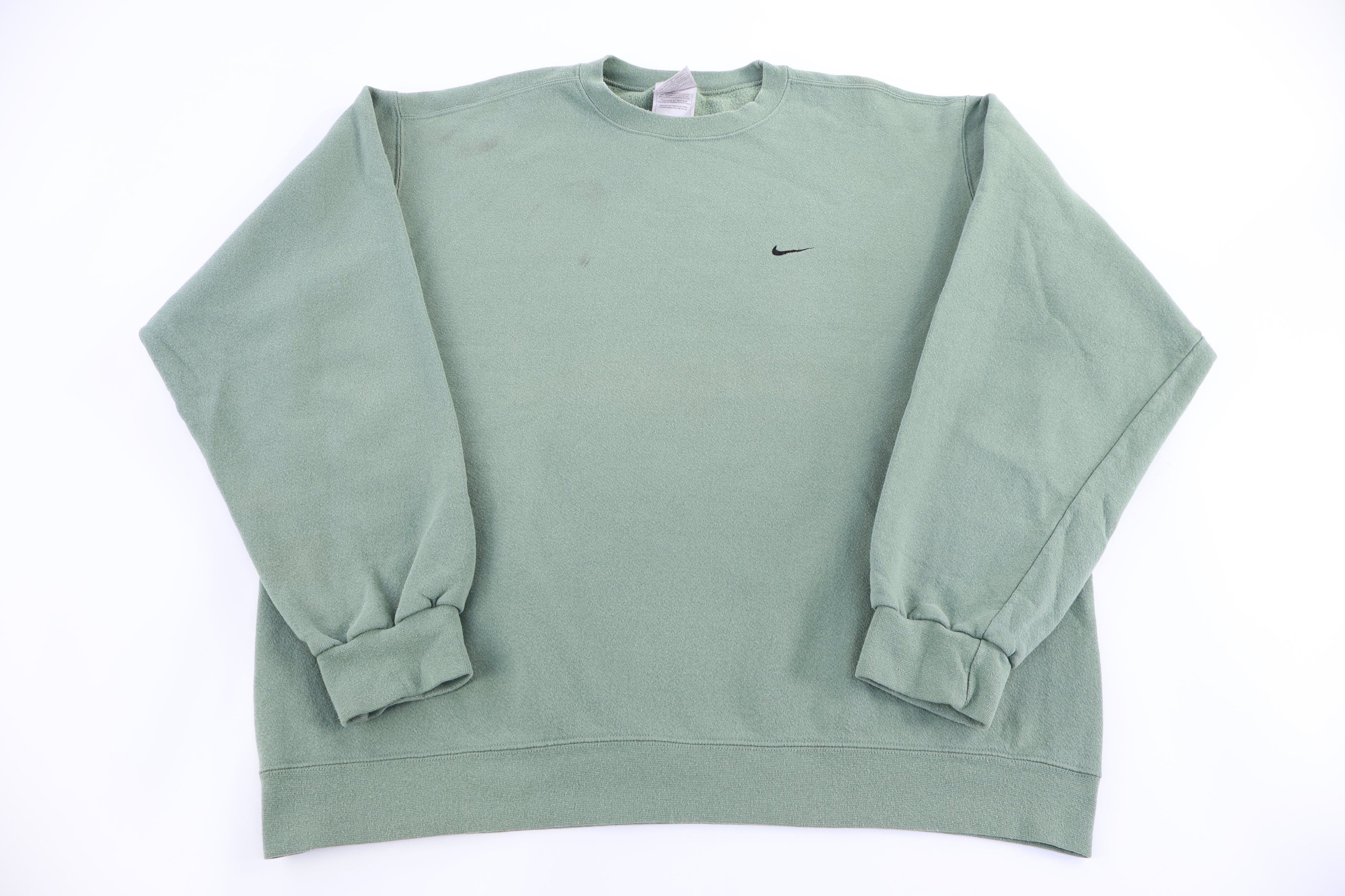 Vintage Nike Embroidered Logo Green Sweatshirt