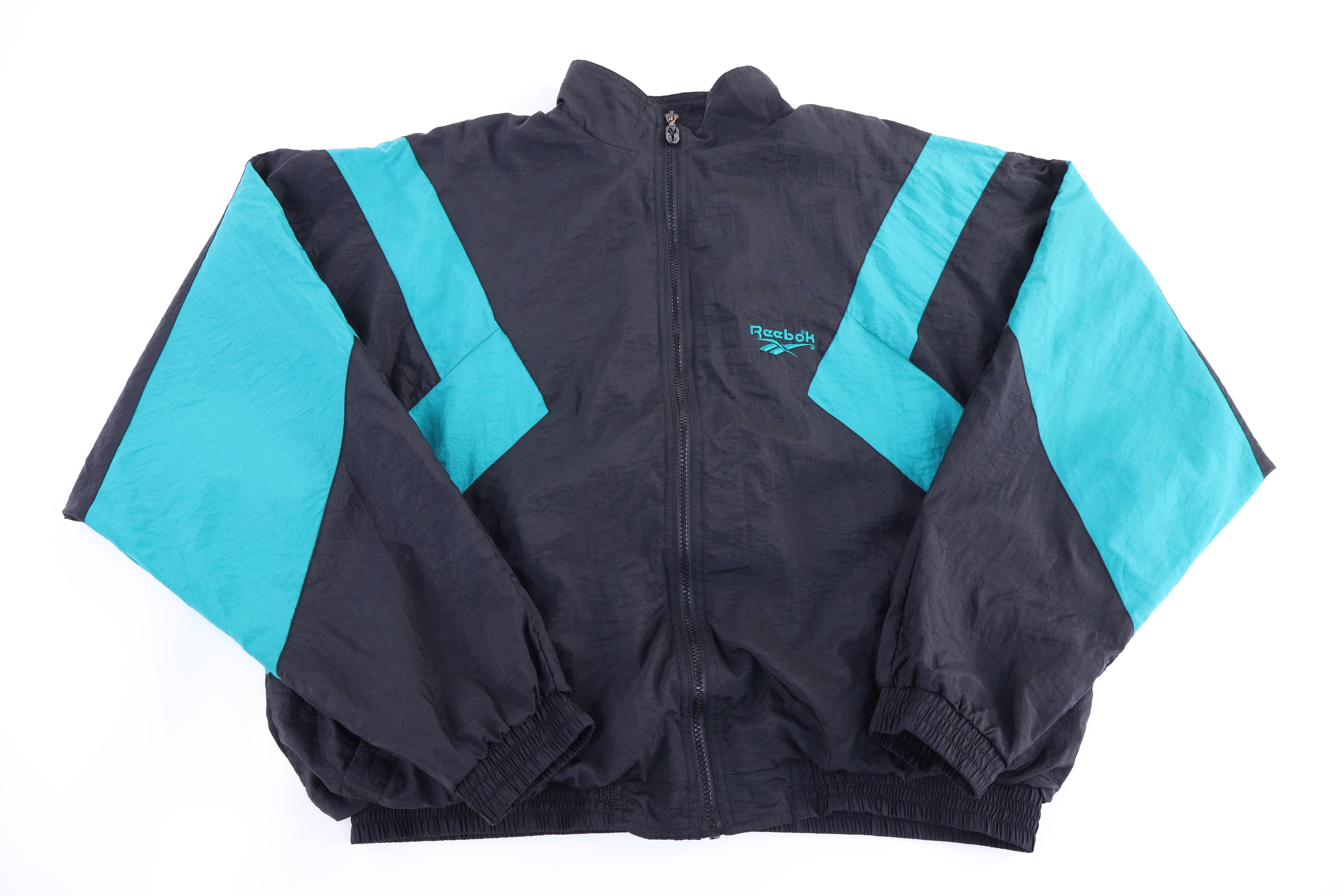 90's Reebok Embroidered Logo Multicolor Full Zip Jacket