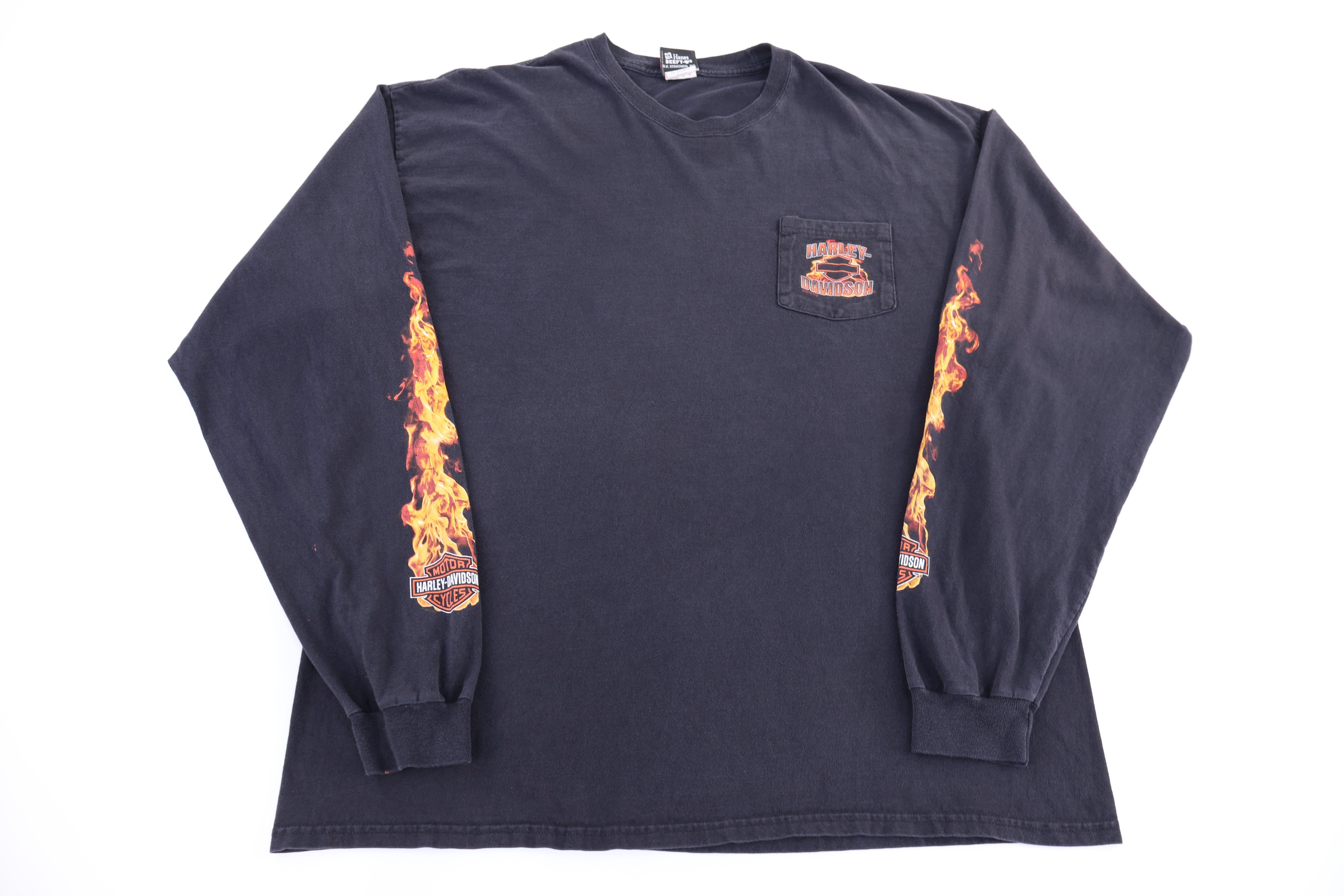 Harley Davidson Motorcycles Flames LS T-shirt