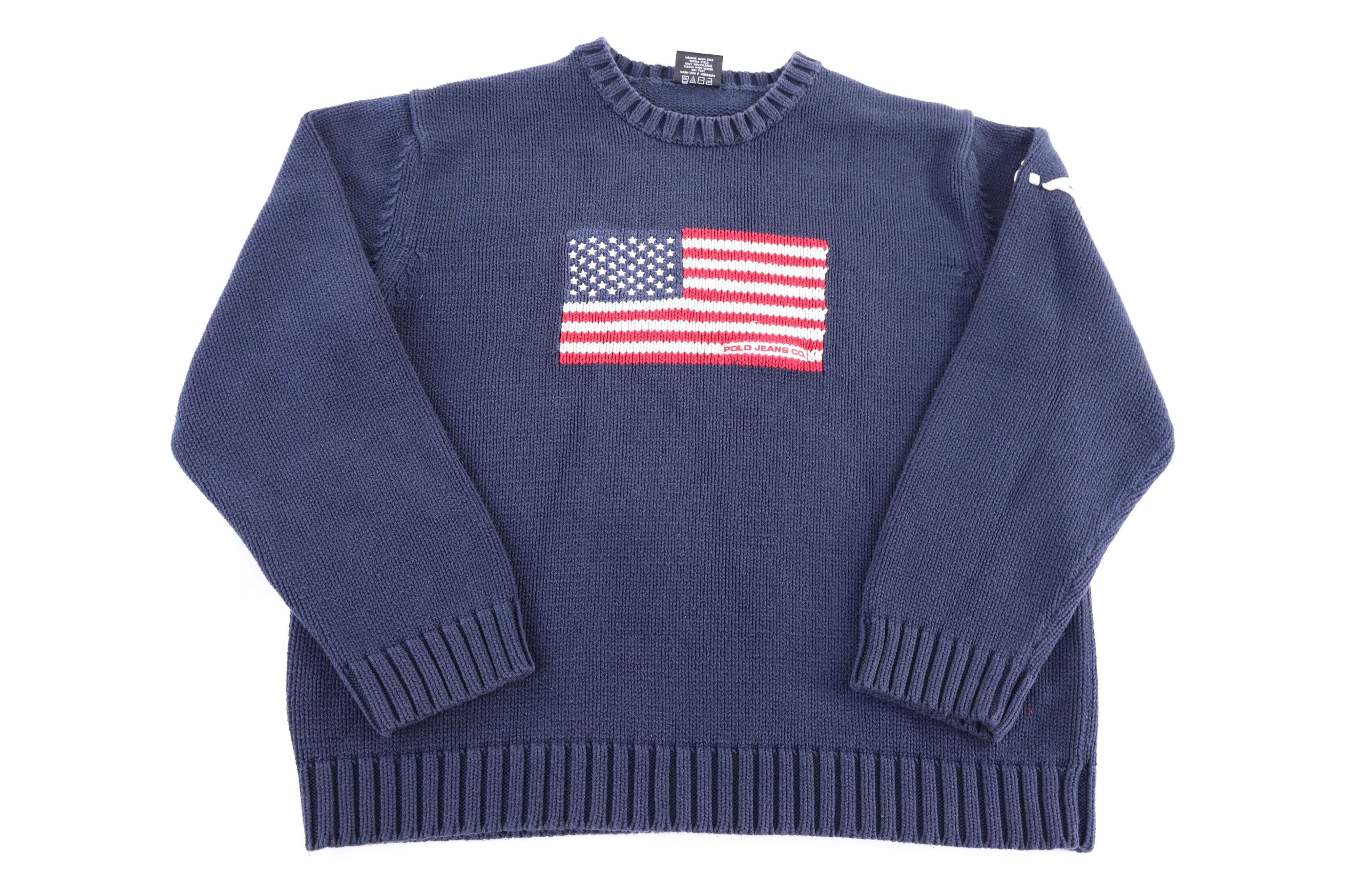 Polo Jeans Co Ralph Lauren American Flag Knit Sweater