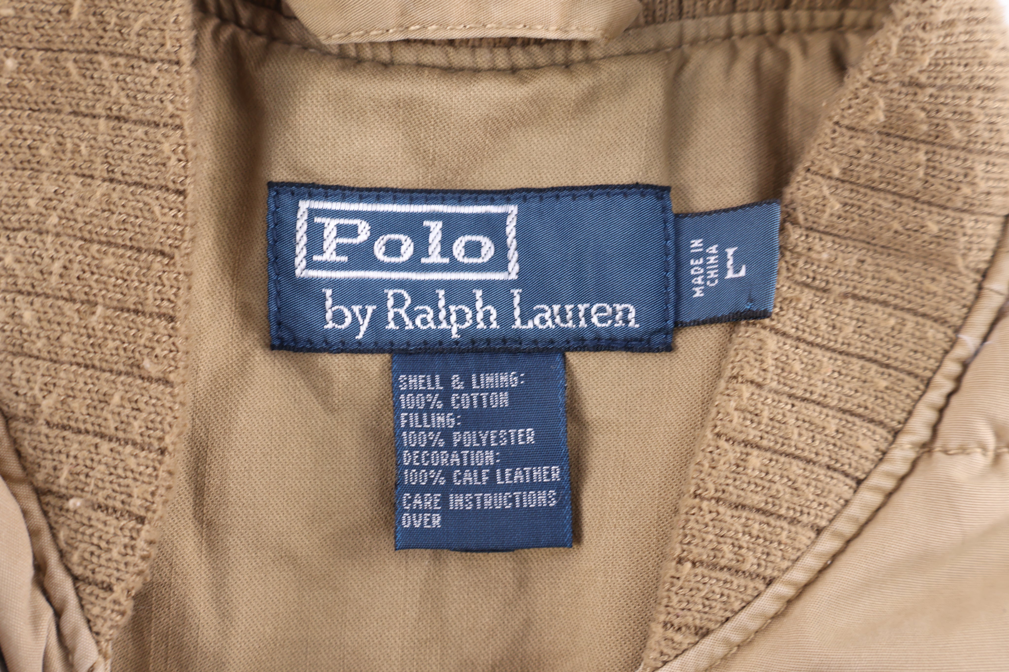 Polo by Ralph Lauren Tan Quilted Full Zip Vest