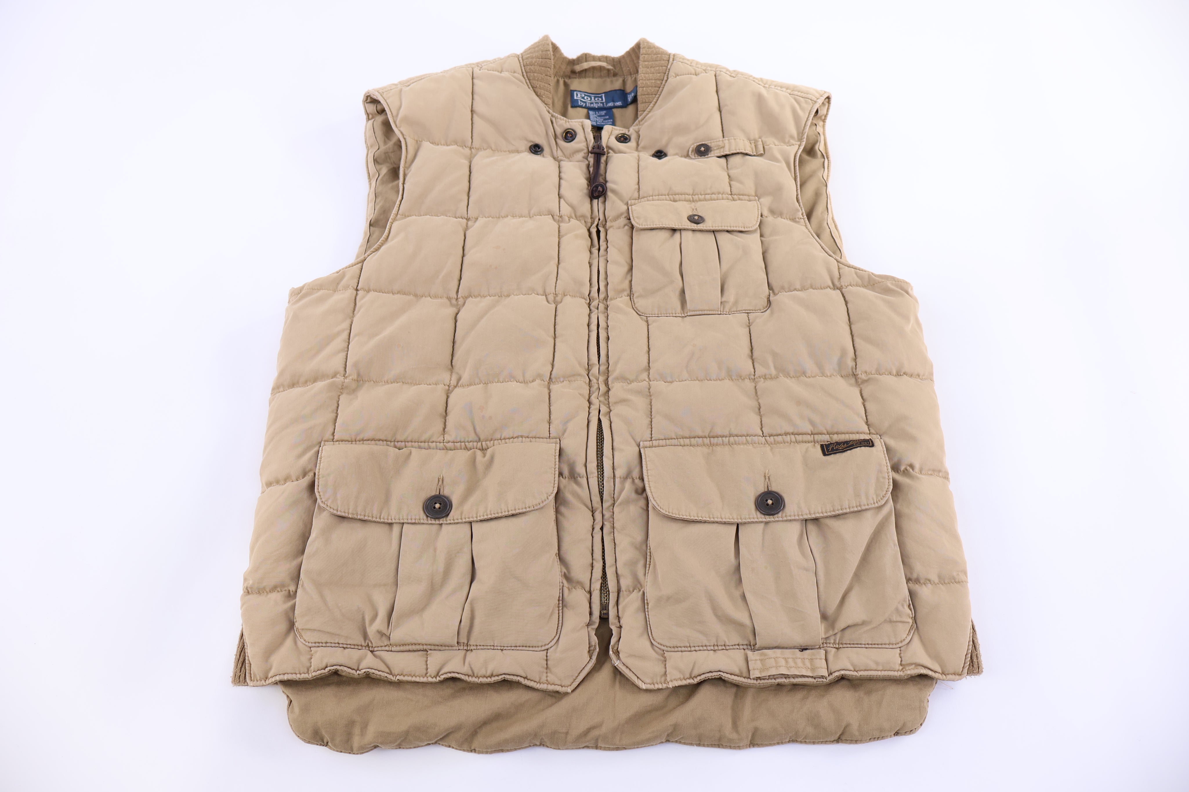 Polo by Ralph Lauren Tan Quilted Full Zip Vest