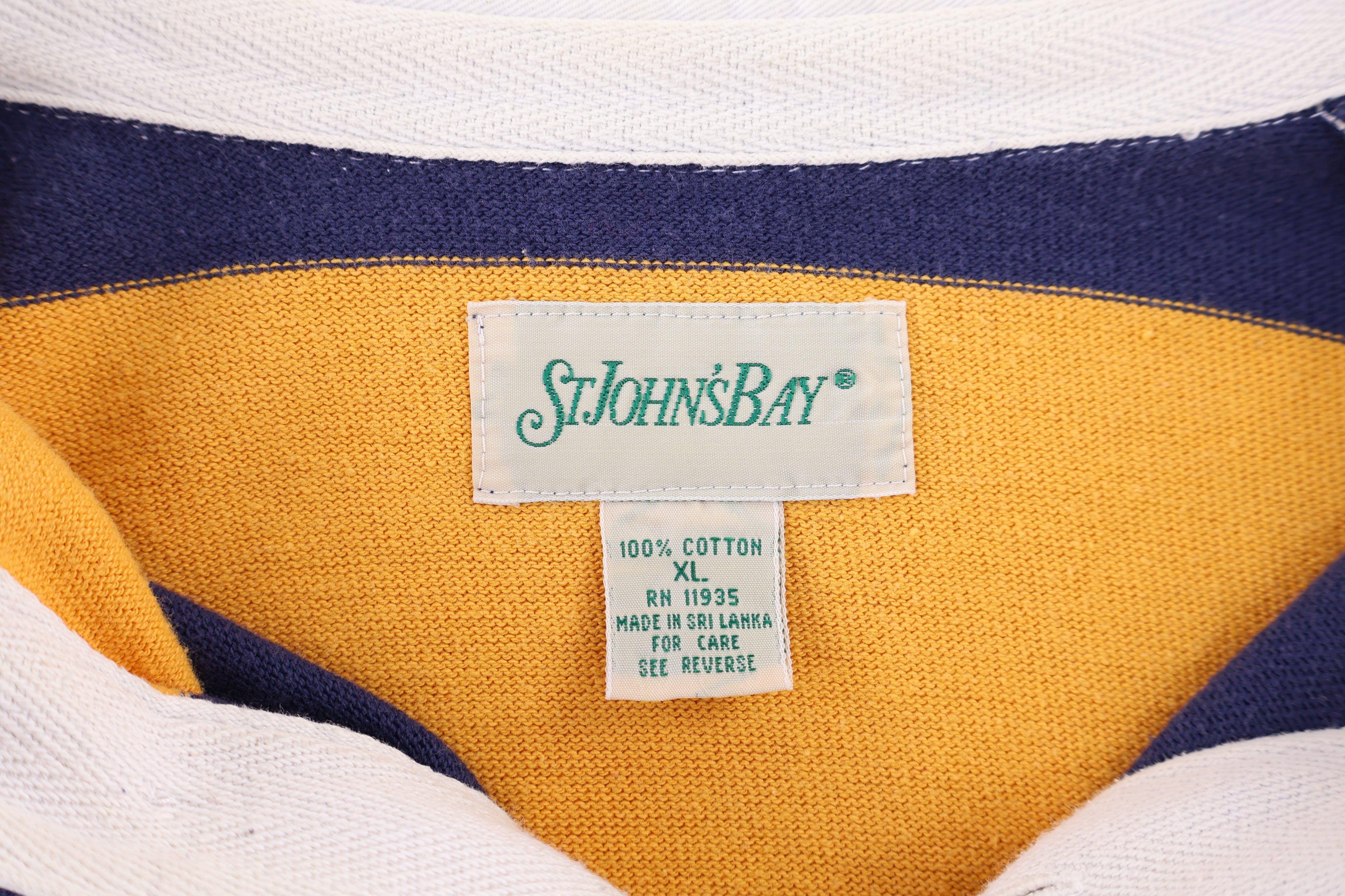 Vintage St. John Bay Yellow & Blue LS Button Up