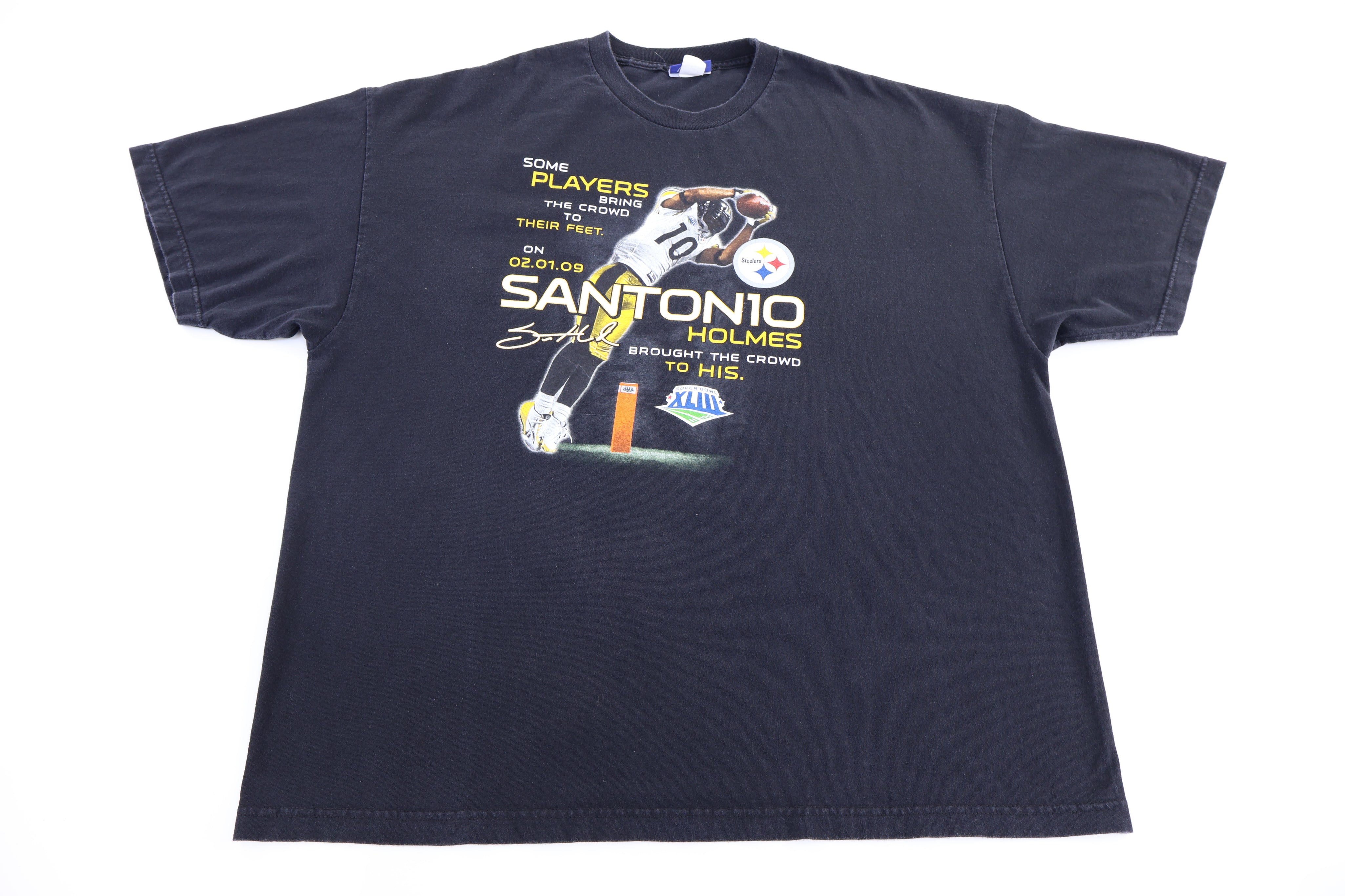 2009 Pittsburgh Steelers Santonio Holmes Football T-shirt