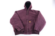Carhartt Logo Patch Burgundy Full Zip Jacket