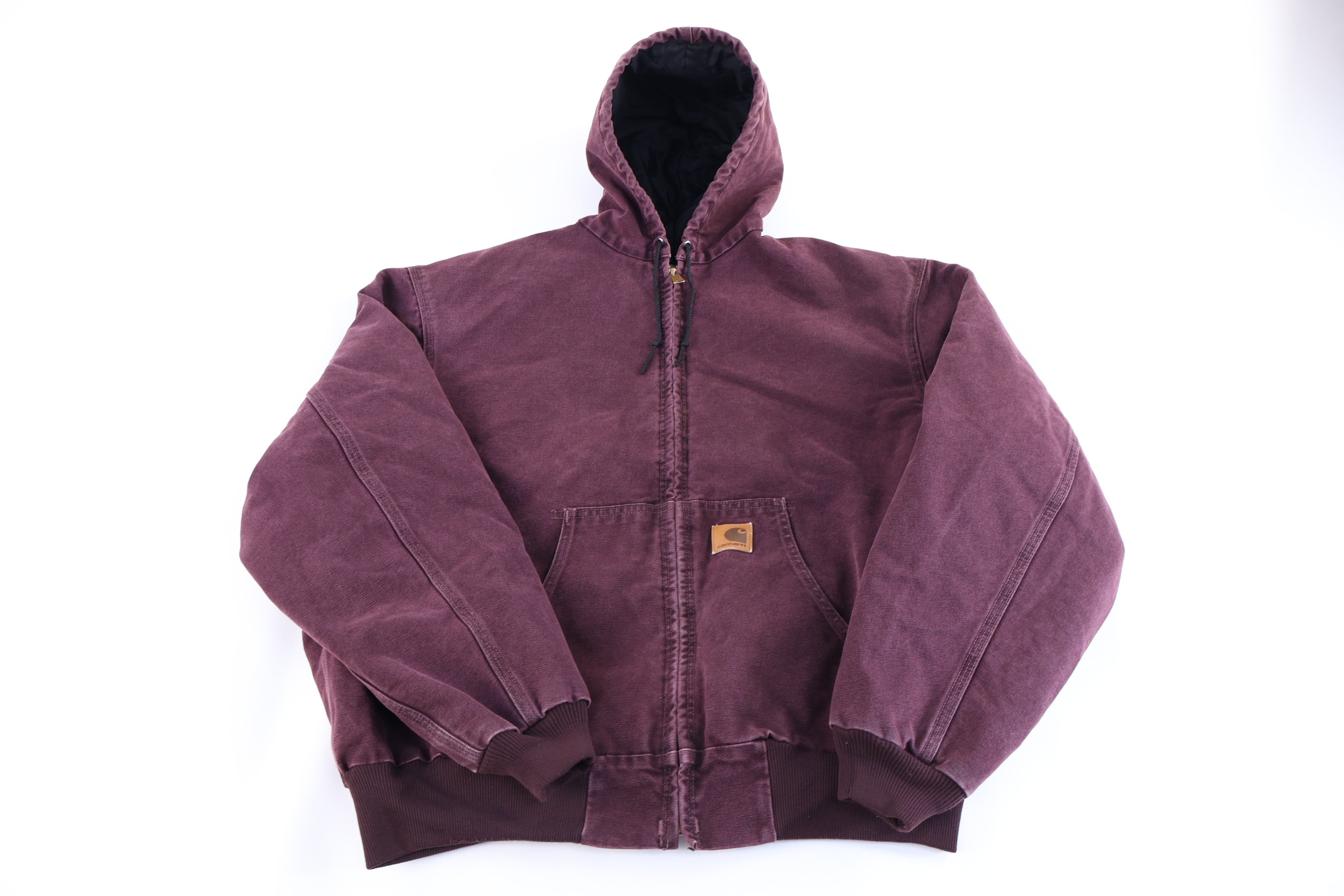 Carhartt Logo Patch Burgundy Full Zip Jacket