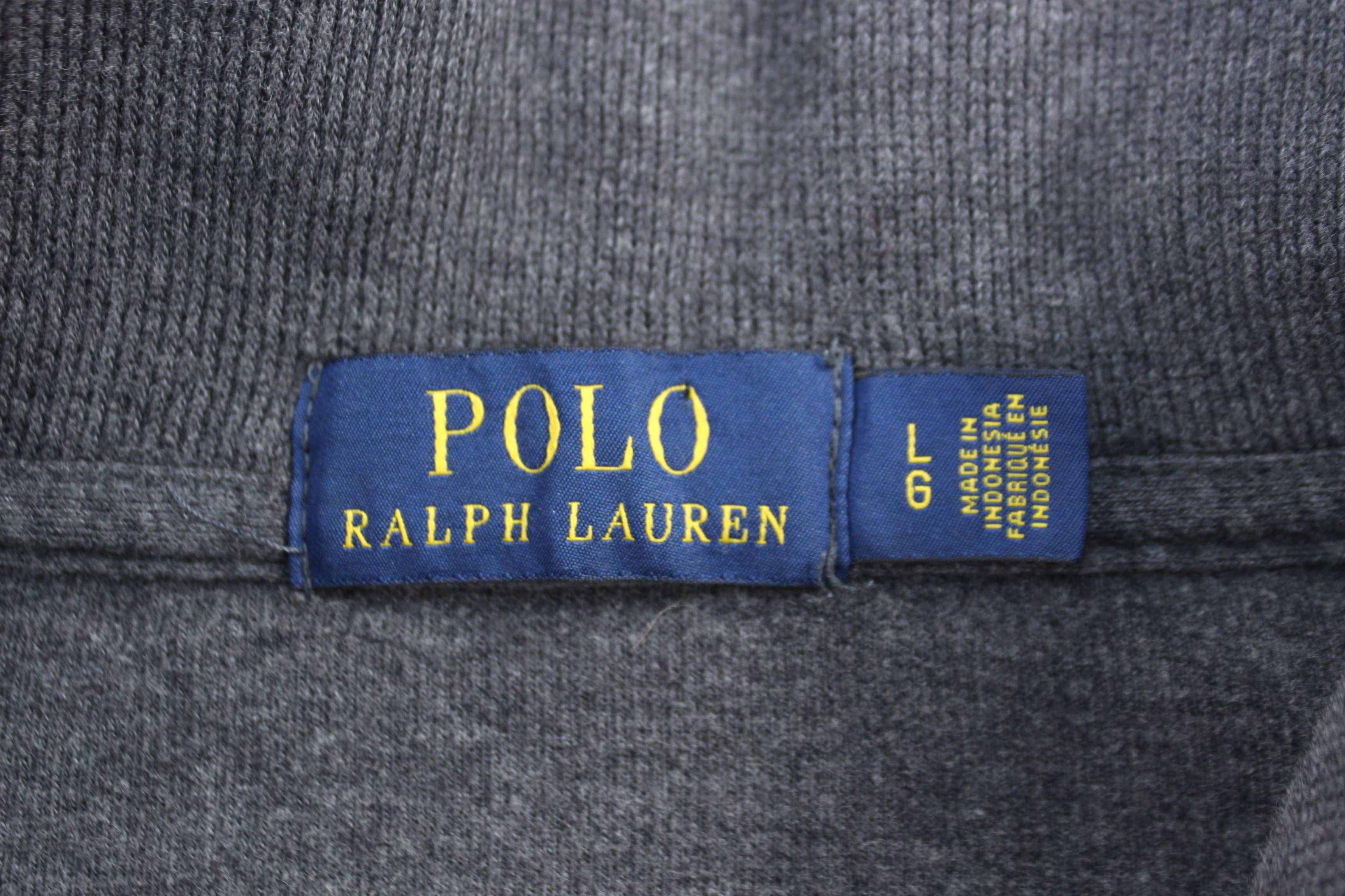 Polo Ralph Lauren Embroidered Logo Grey Quarter Zip Sweater