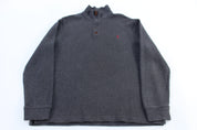 Polo Ralph Lauren Embroidered Logo Grey Quarter Zip Sweater