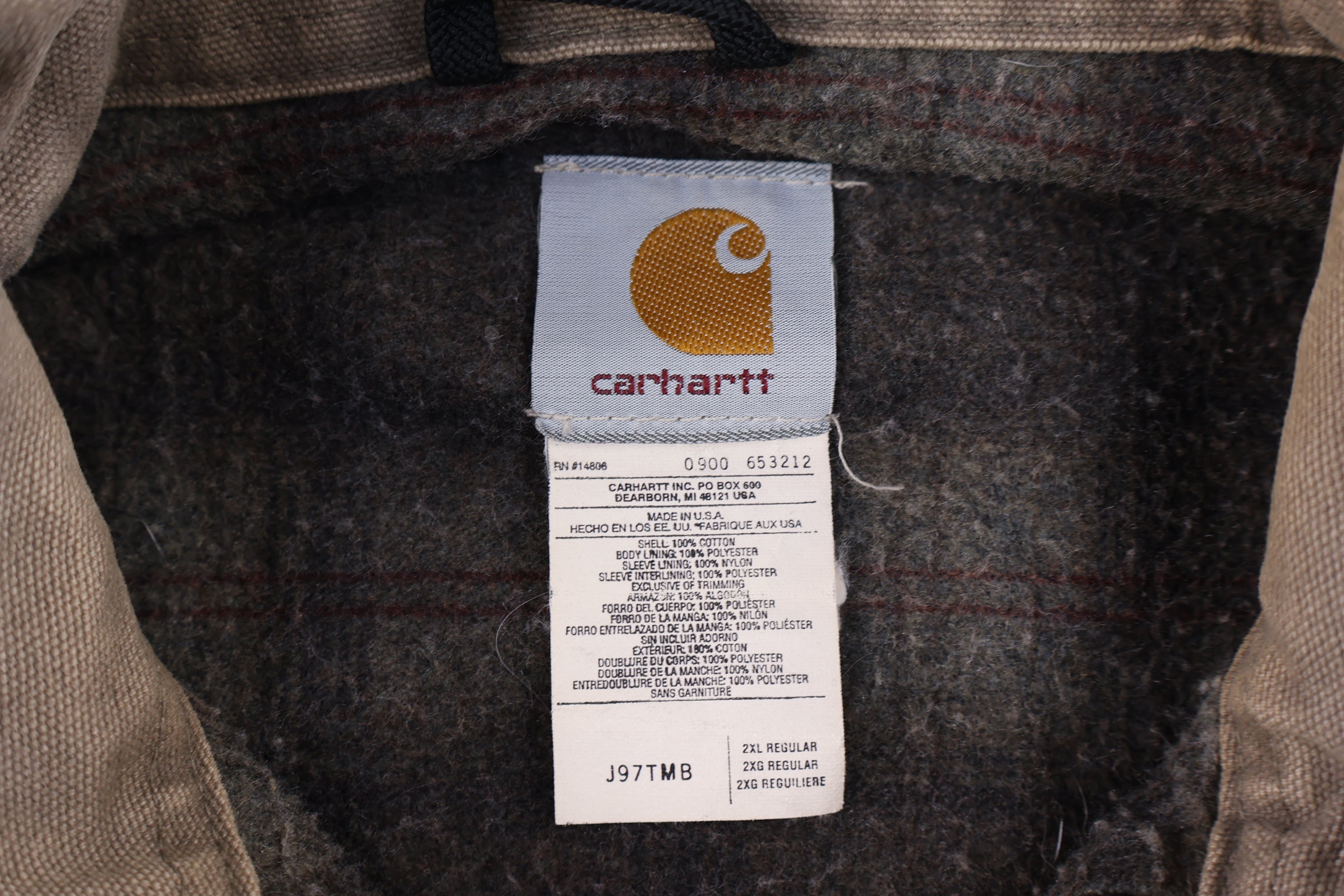 Carhartt Logo Patch Timber Brown Full Zip Detroit Jacket