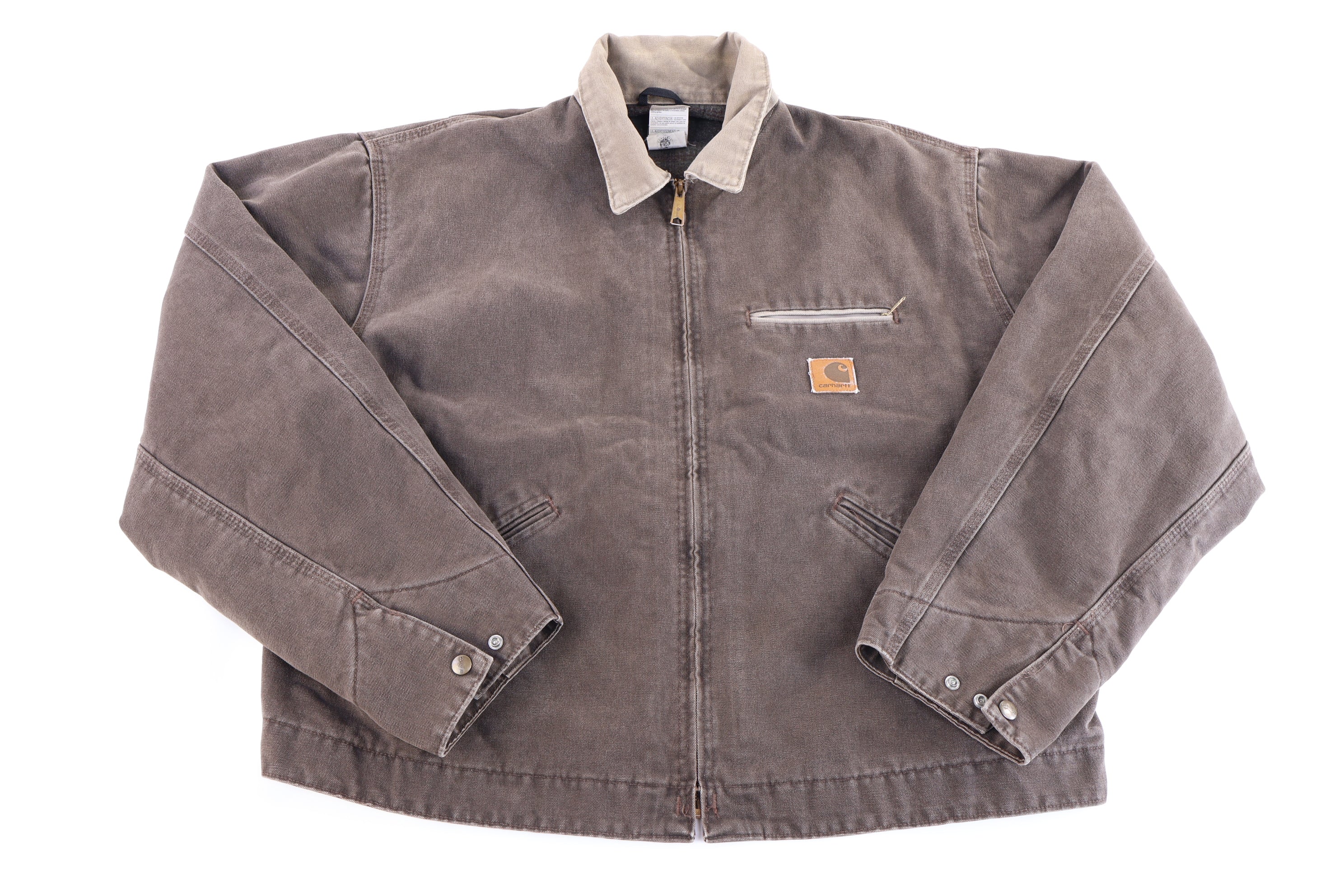 Carhartt Logo Patch Timber Brown Full Zip Detroit Jacket