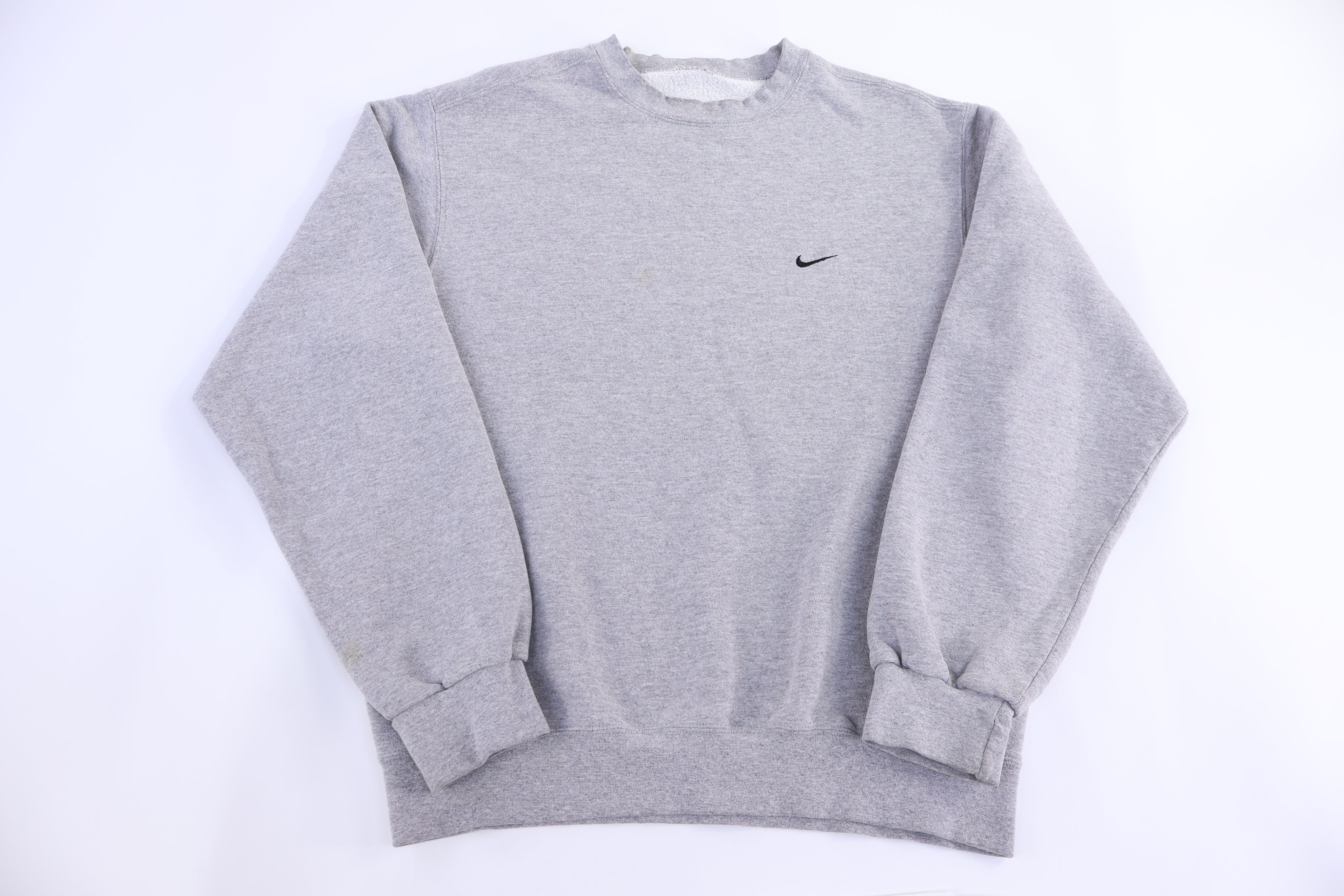 Vintage Nike Embroidered Logo Grey Sweatshirt