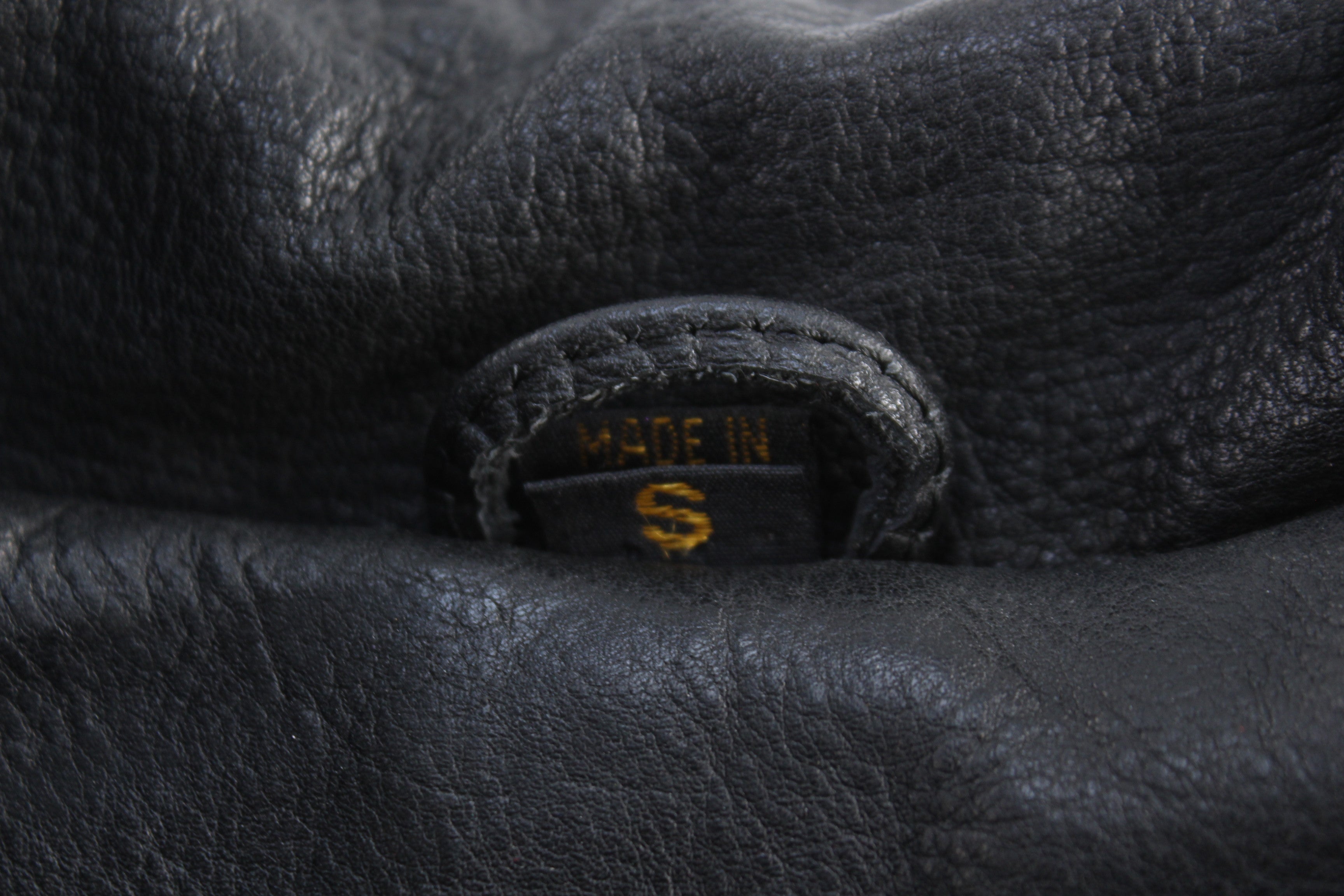 Vintage Full Zip Black Leather Jacket