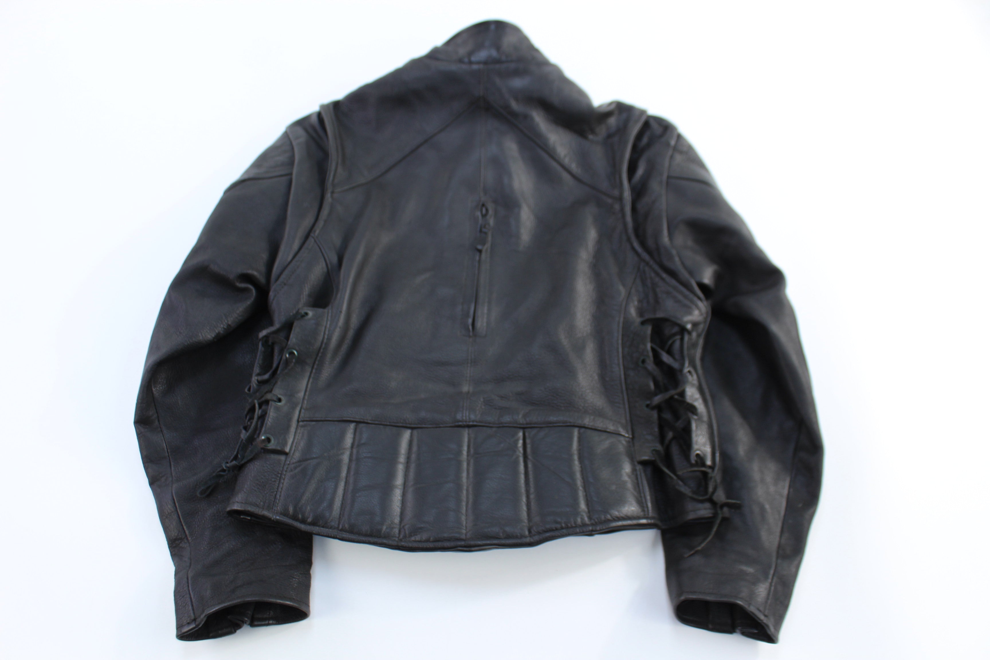 Vintage Full Zip Black Leather Jacket