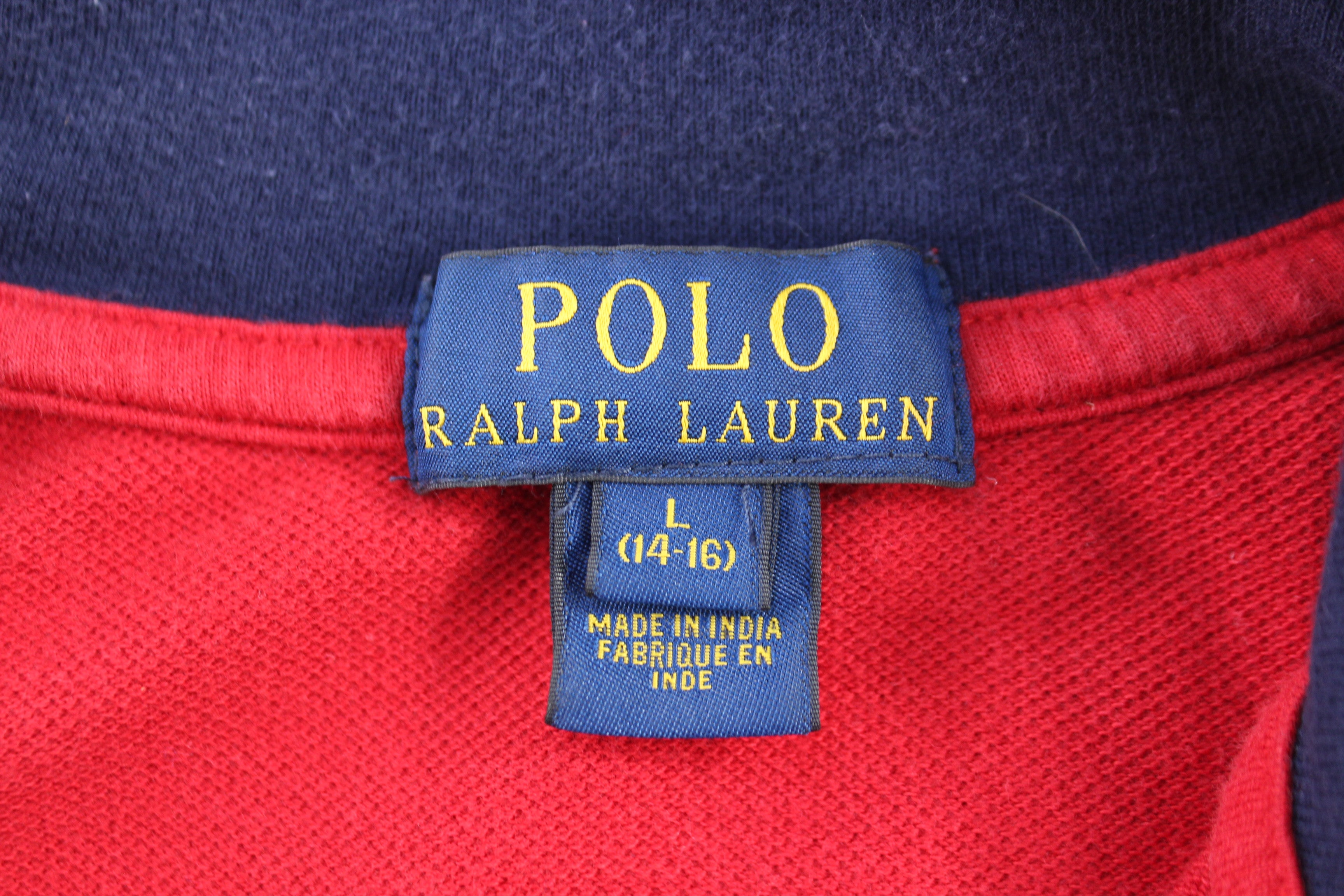 Youth Polo Ralph Lauren Red & Blue Quarter Zip Sweater