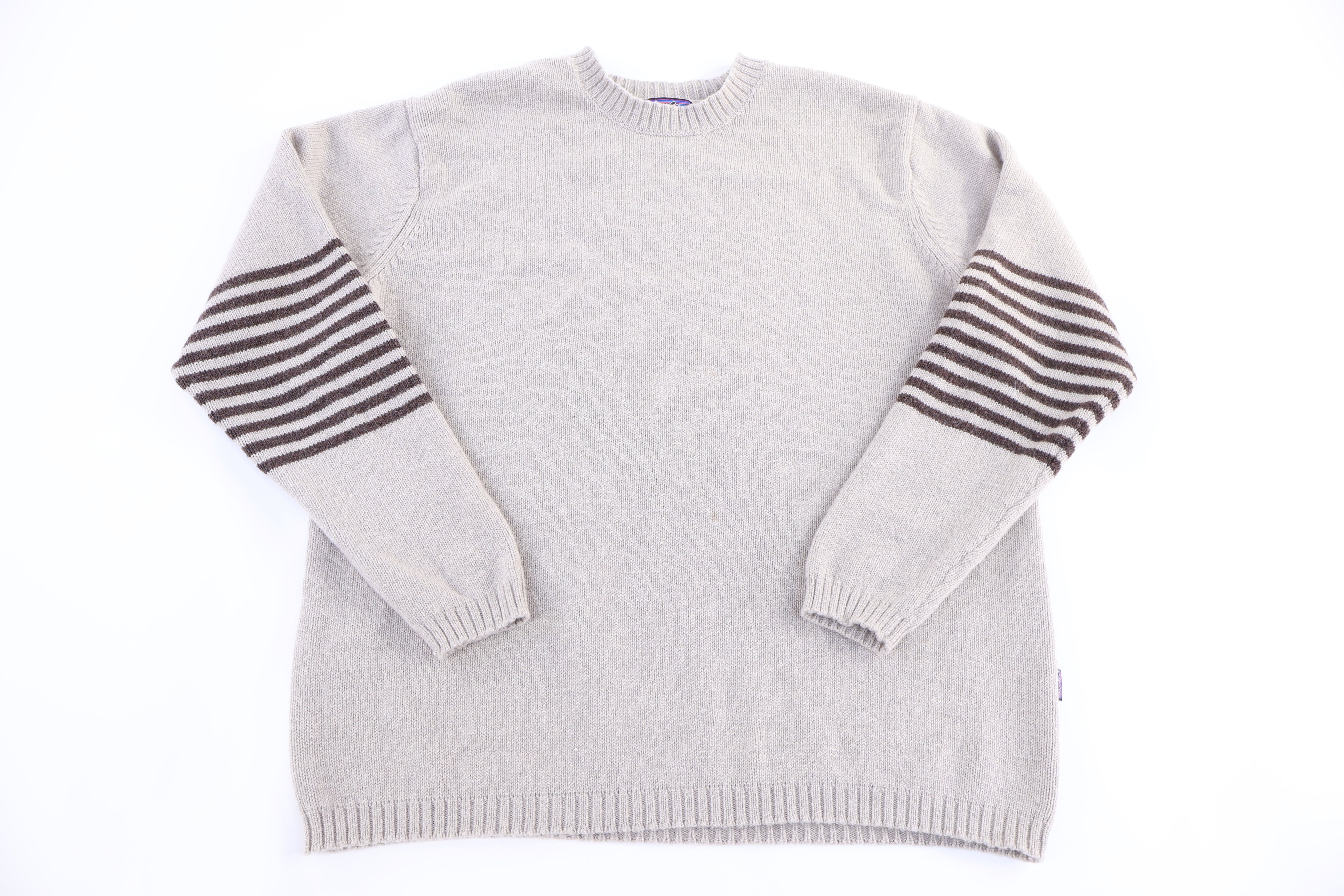 Patagonia Logo Patch Beige Knit Sweater