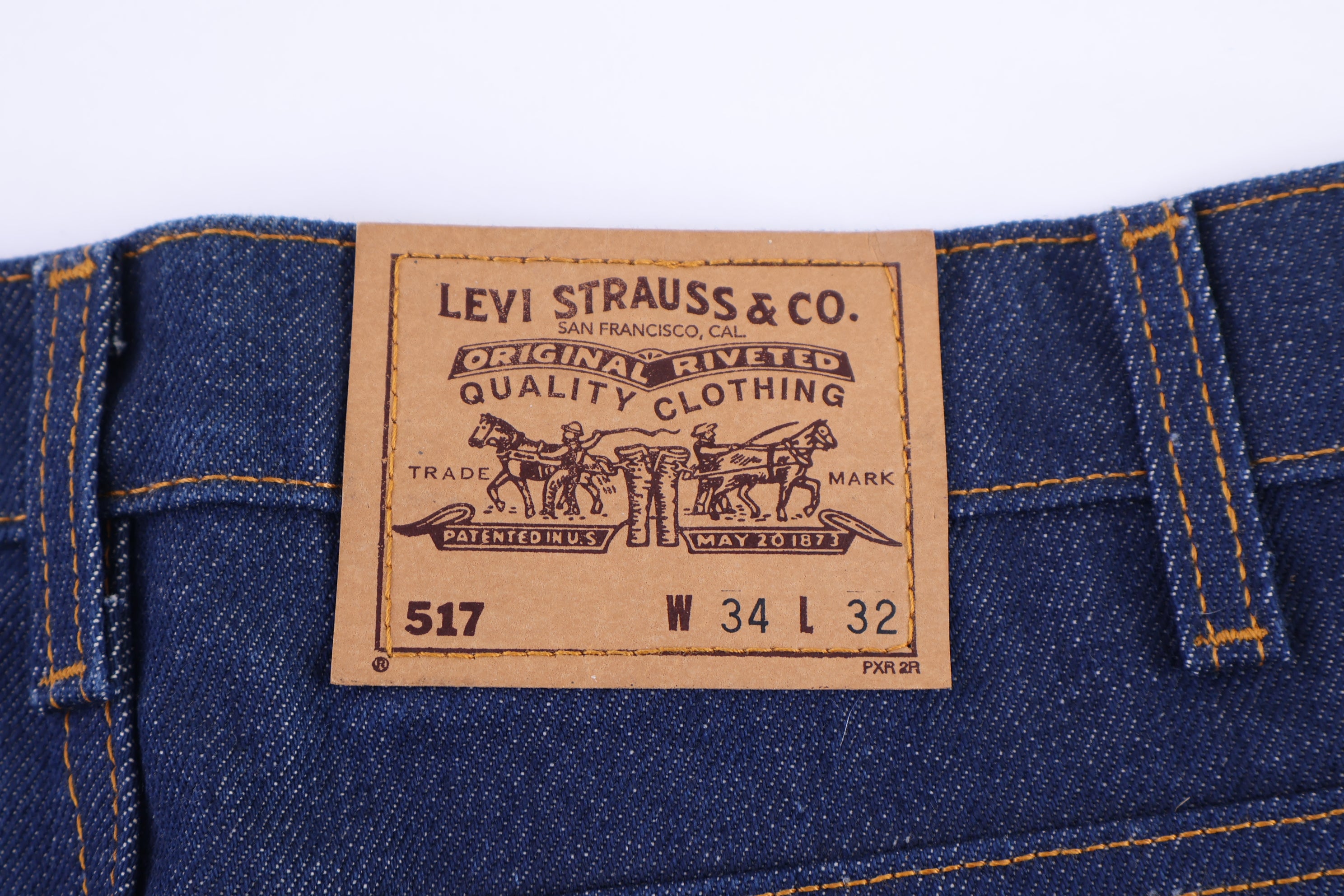 90's Dead Stock Levi's 517 Orange Tab Dark Wash Denim Jeans