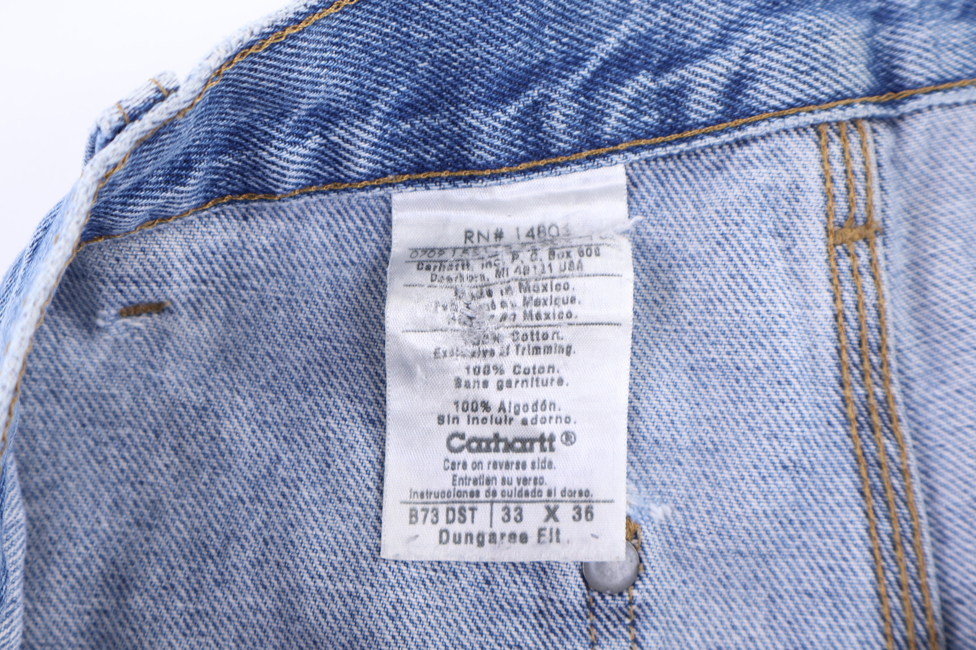 Carhartt Logo Patch Light Wash Double Knee Denim Jeans