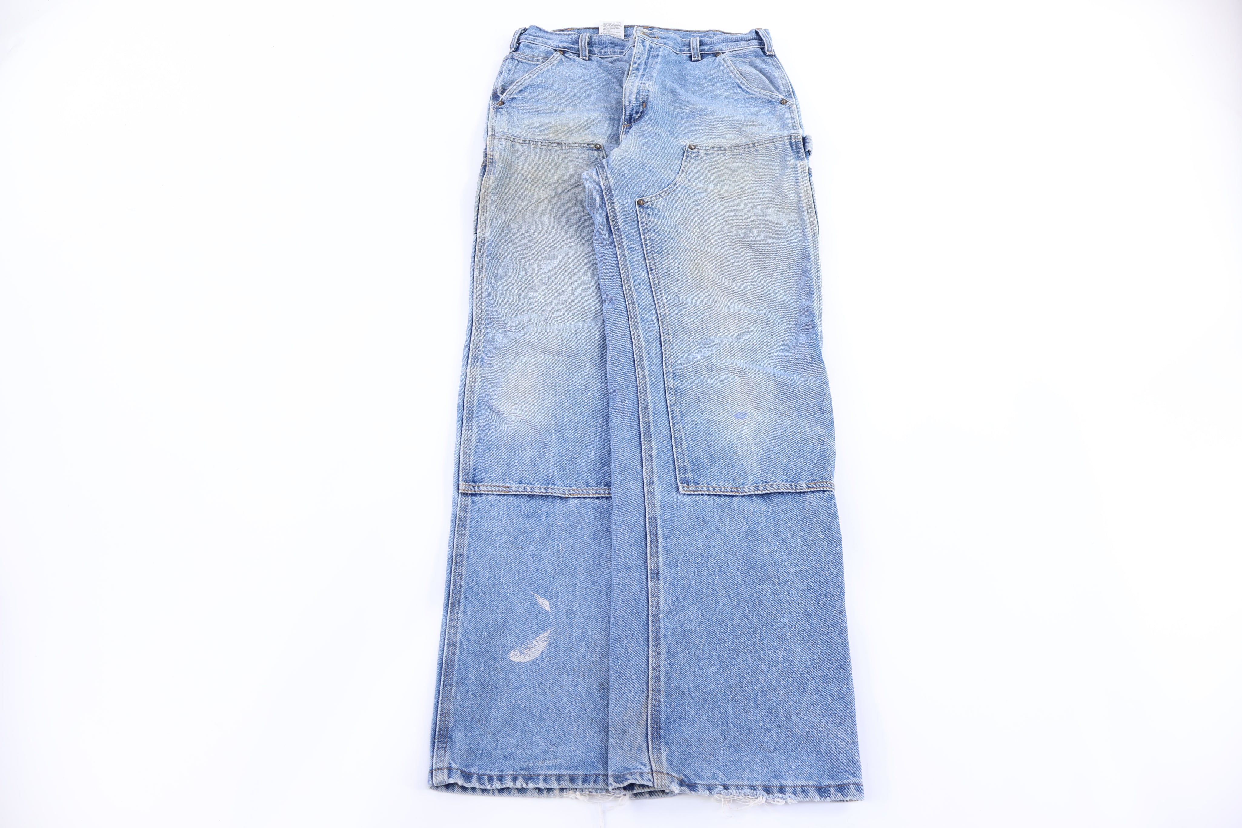 Carhartt Logo Patch Light Wash Double Knee Denim Jeans